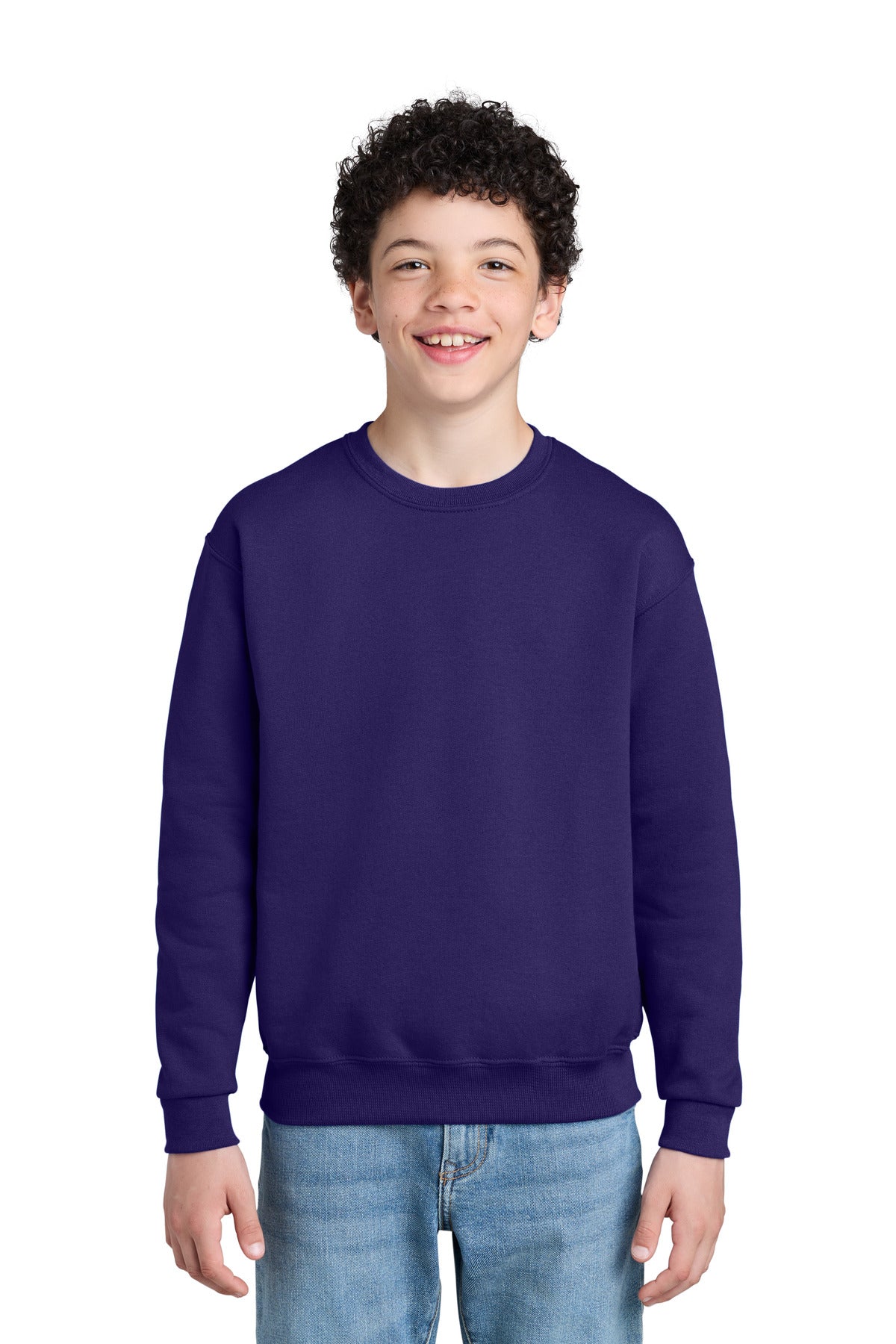 Jerzees - Youth NuBlend Crewneck Sweatshirt.  562B in Deep Purple