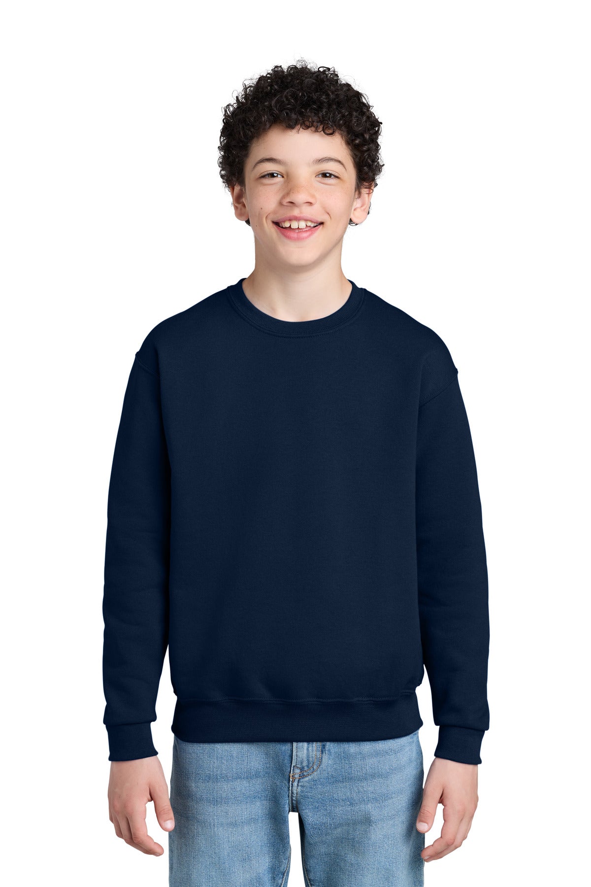 Jerzees - Youth NuBlend Crewneck Sweatshirt.  562B in J. Navy