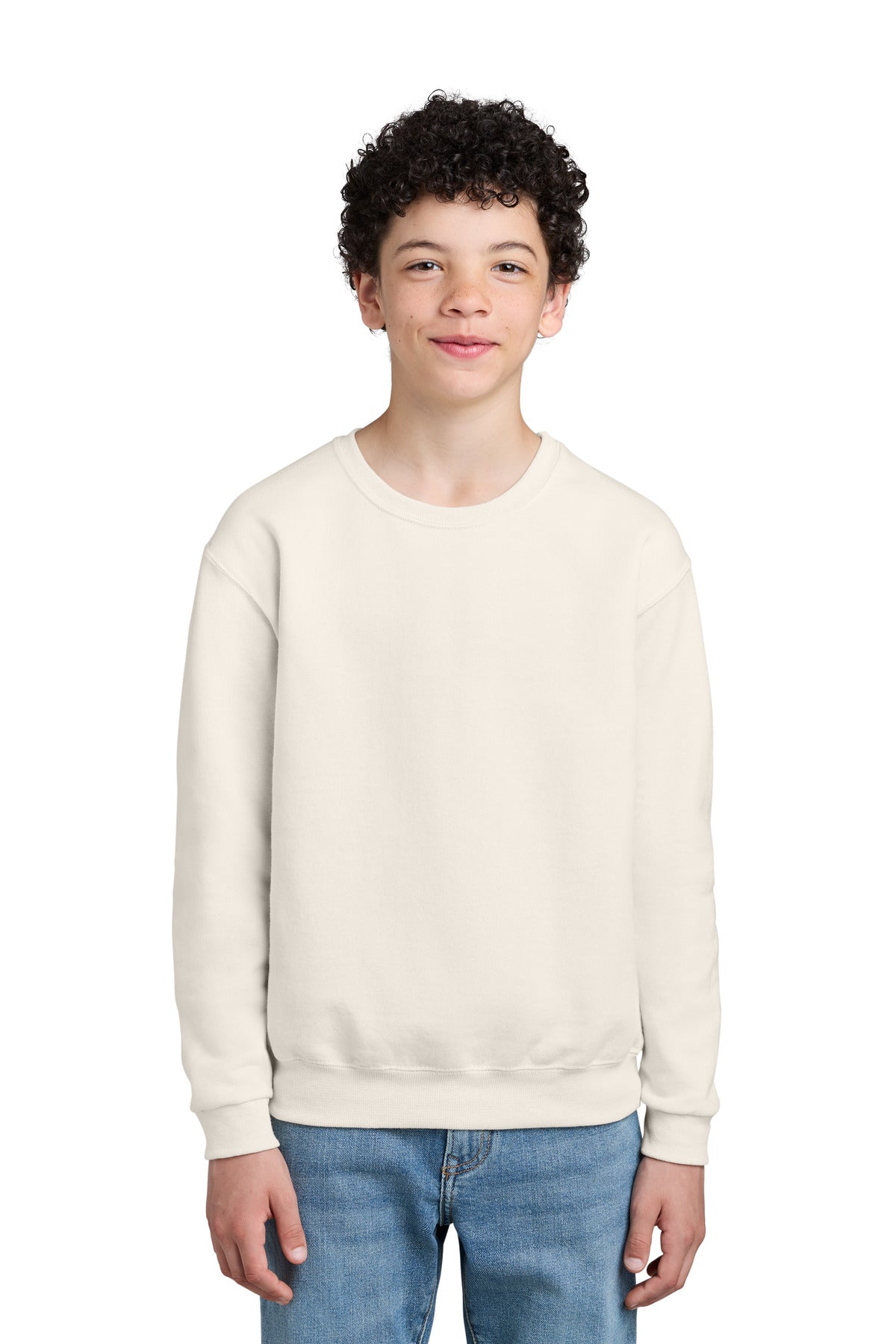 Jerzees - Youth NuBlend Crewneck Sweatshirt.  562B in Sweet Cream Heather