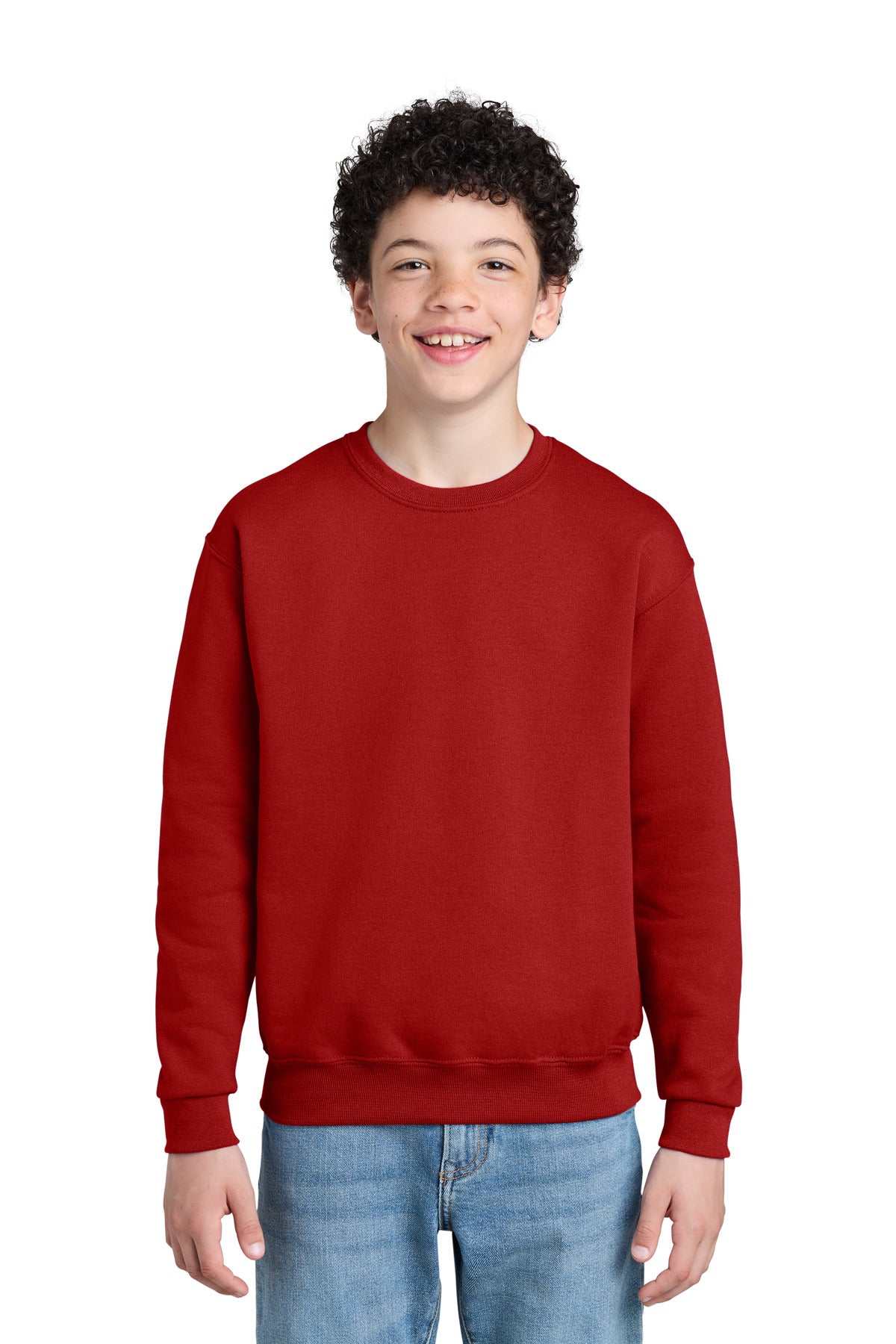 Jerzees - Youth NuBlend Crewneck Sweatshirt.  562B in True Red