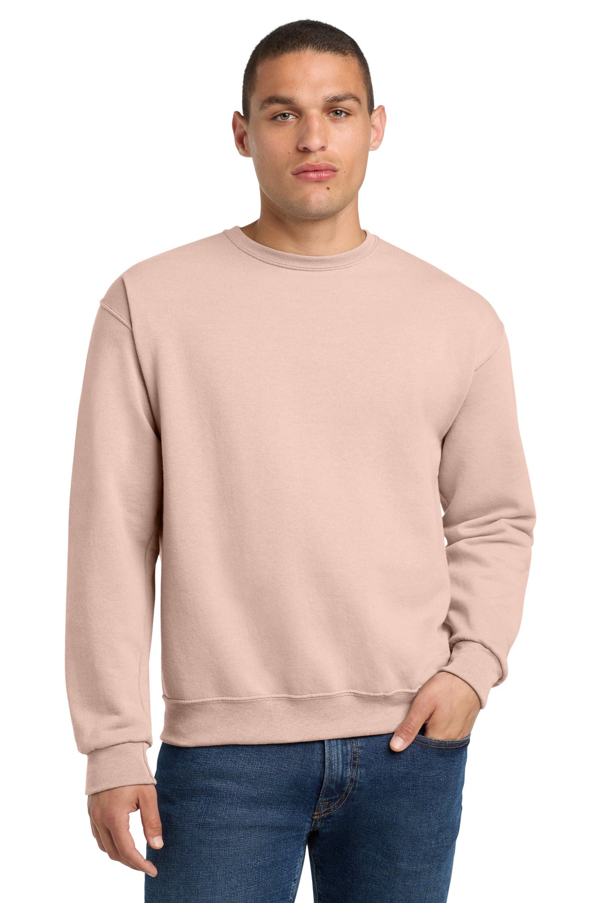 Jerzees - NuBlend Crewneck Sweatshirt.  562M in Blush Pink