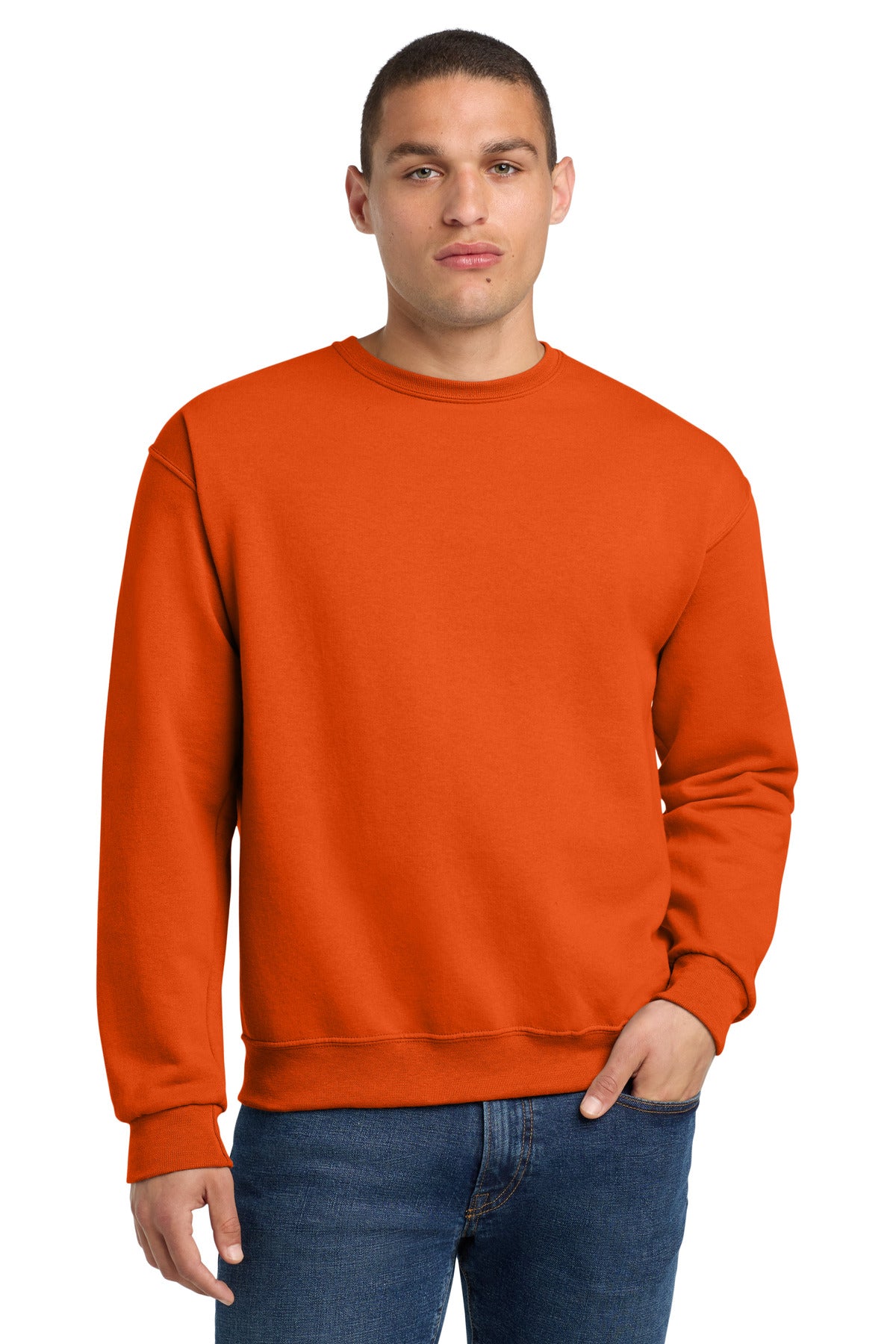 Jerzees - NuBlend Crewneck Sweatshirt.  562M in Burnt Orange
