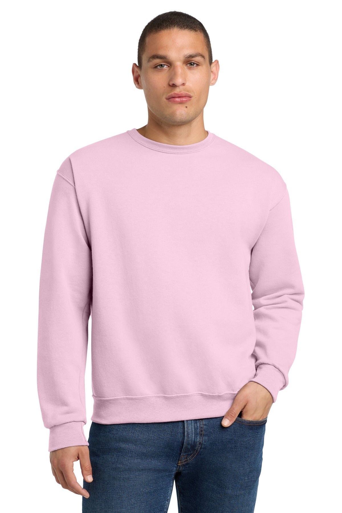 Jerzees - NuBlend Crewneck Sweatshirt.  562M in Classic Pink