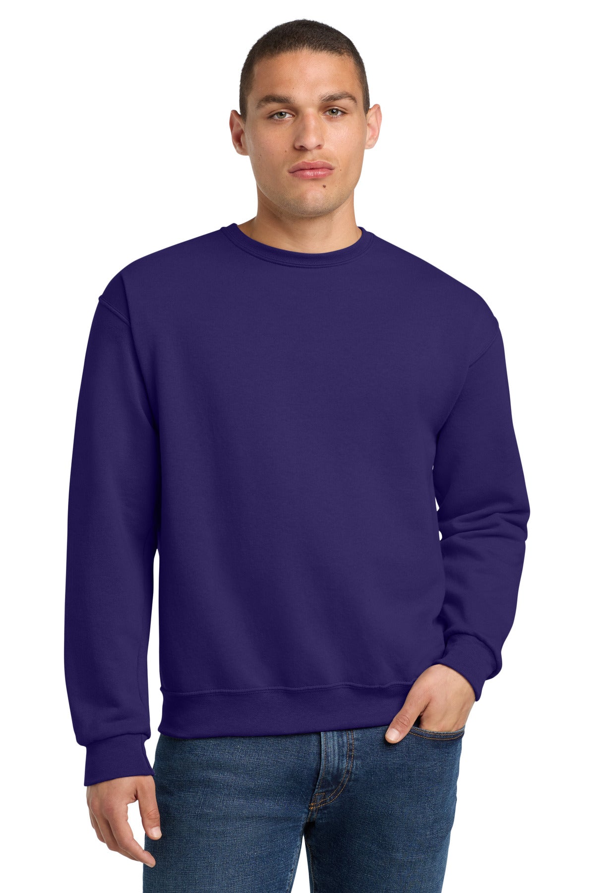 Jerzees - NuBlend Crewneck Sweatshirt.  562M in Deep Purple