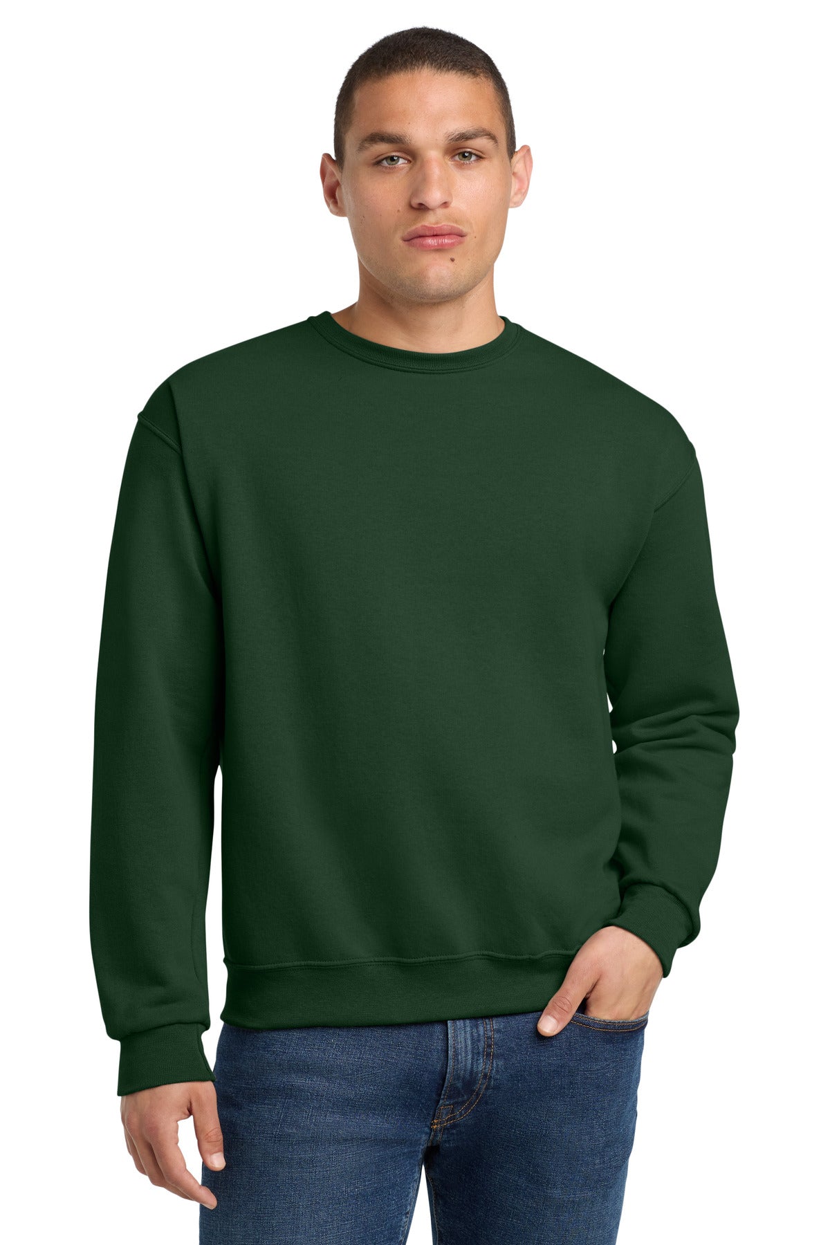 Jerzees - NuBlend Crewneck Sweatshirt.  562M in Forest Green