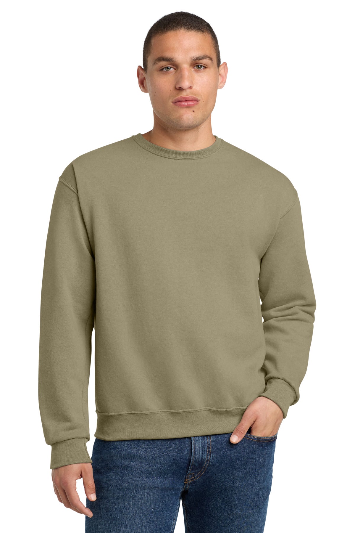 Jerzees - NuBlend Crewneck Sweatshirt.  562M in Khaki