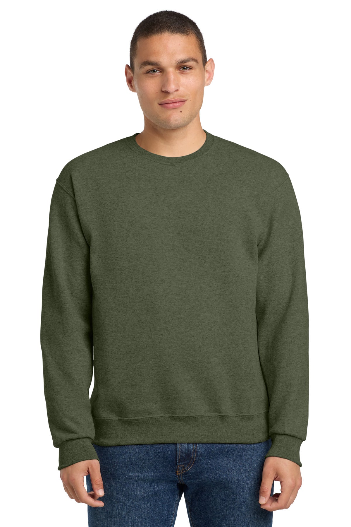 Jerzees - NuBlend Crewneck Sweatshirt.  562M in Military Green Heather