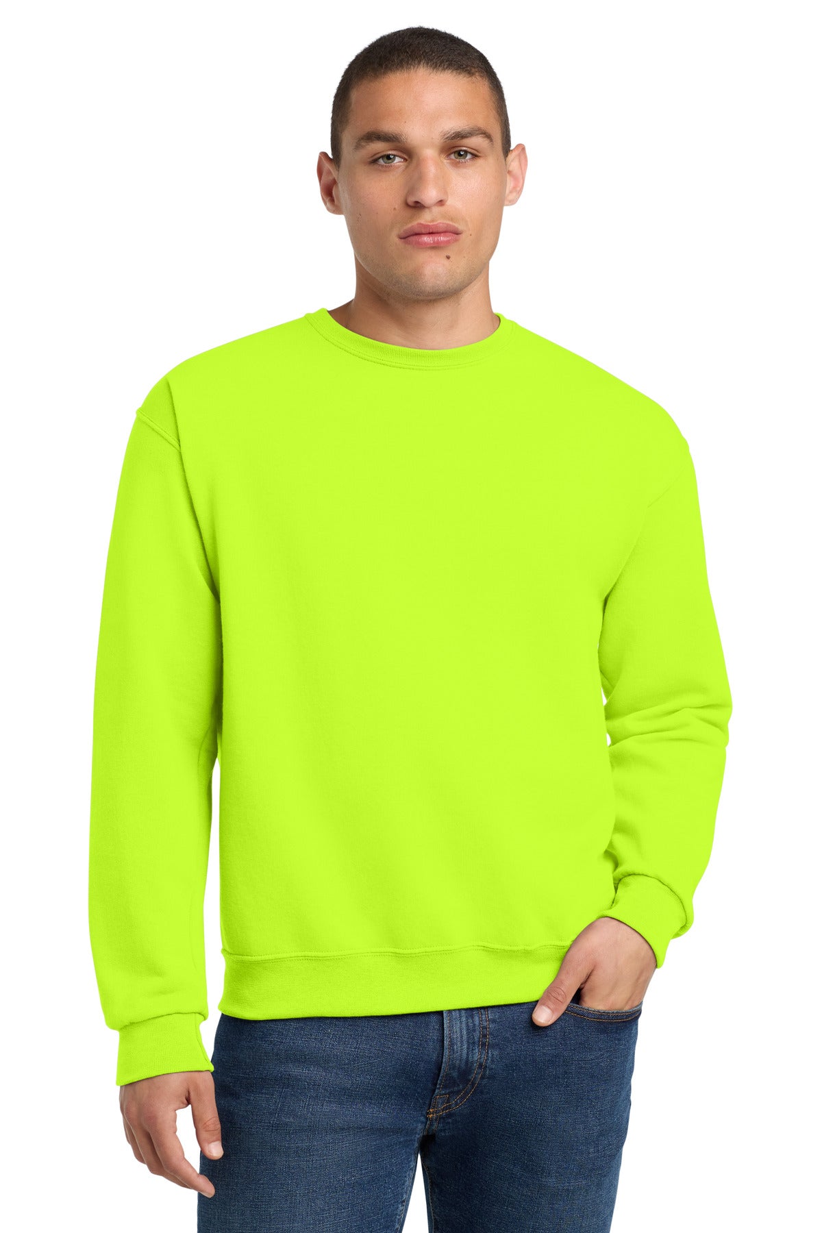 Jerzees - NuBlend Crewneck Sweatshirt.  562M in Safety Green