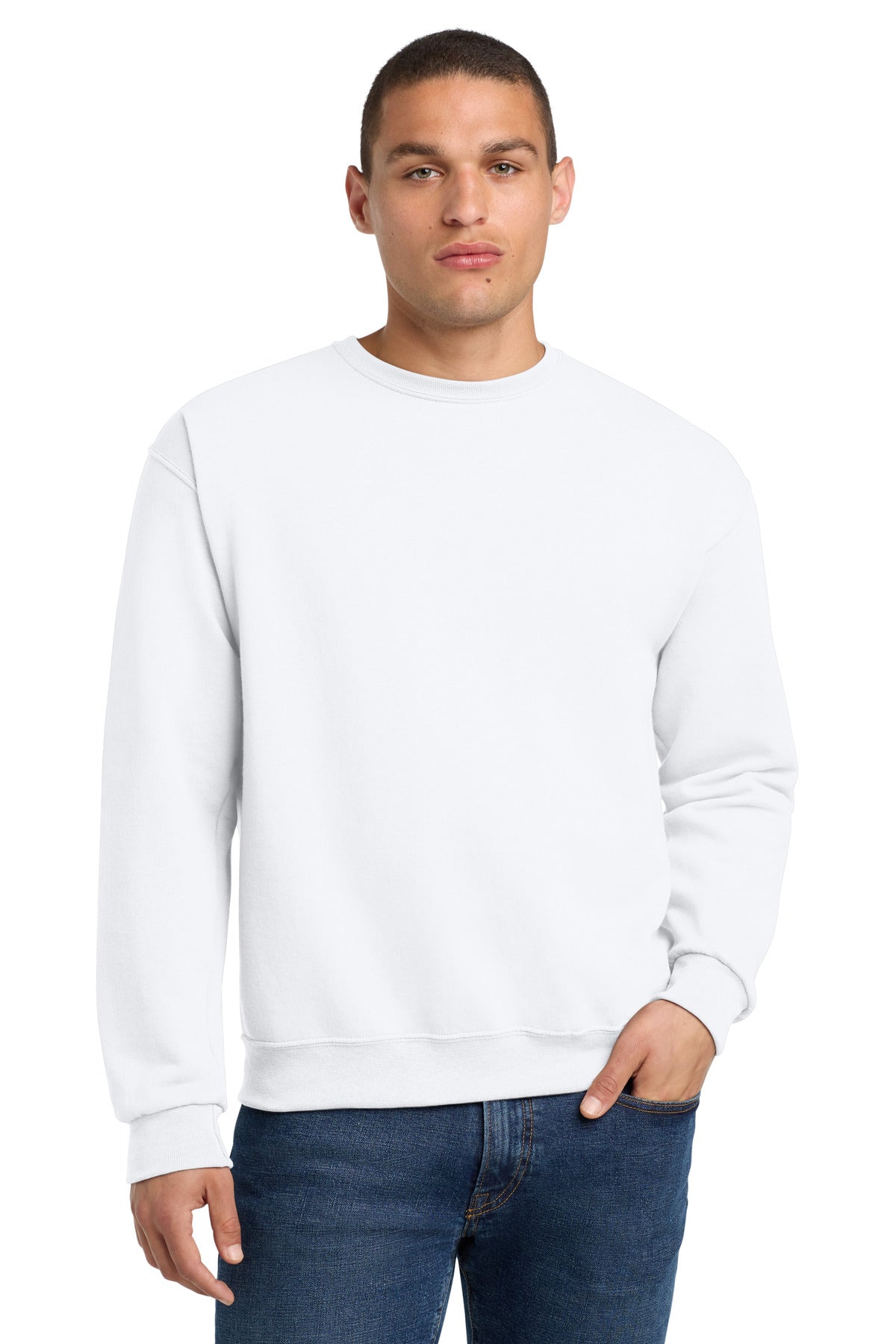 Jerzees - NuBlend Crewneck Sweatshirt.  562M in White