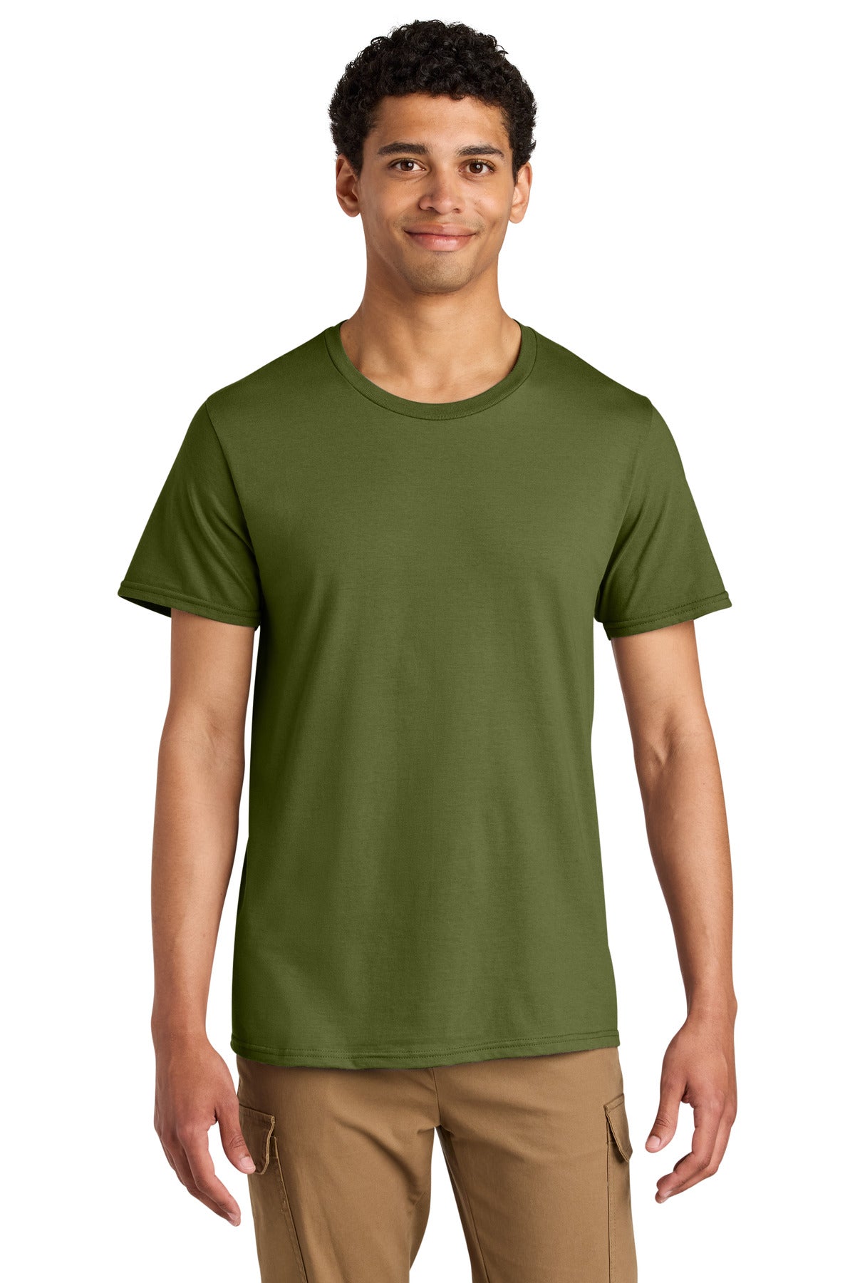 Jerzees Unisex Premium Combed Ring Spun Cotton Tee 570M in Olive Oil