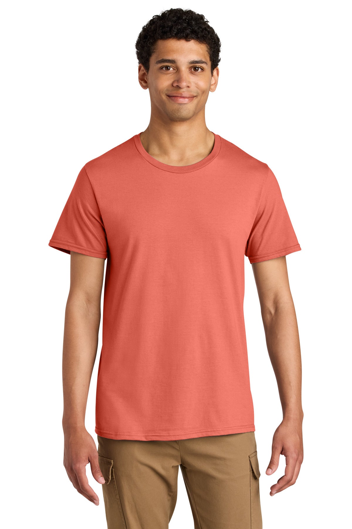 Jerzees Unisex Premium Combed Ring Spun Cotton Tee 570M in Sunset Coral