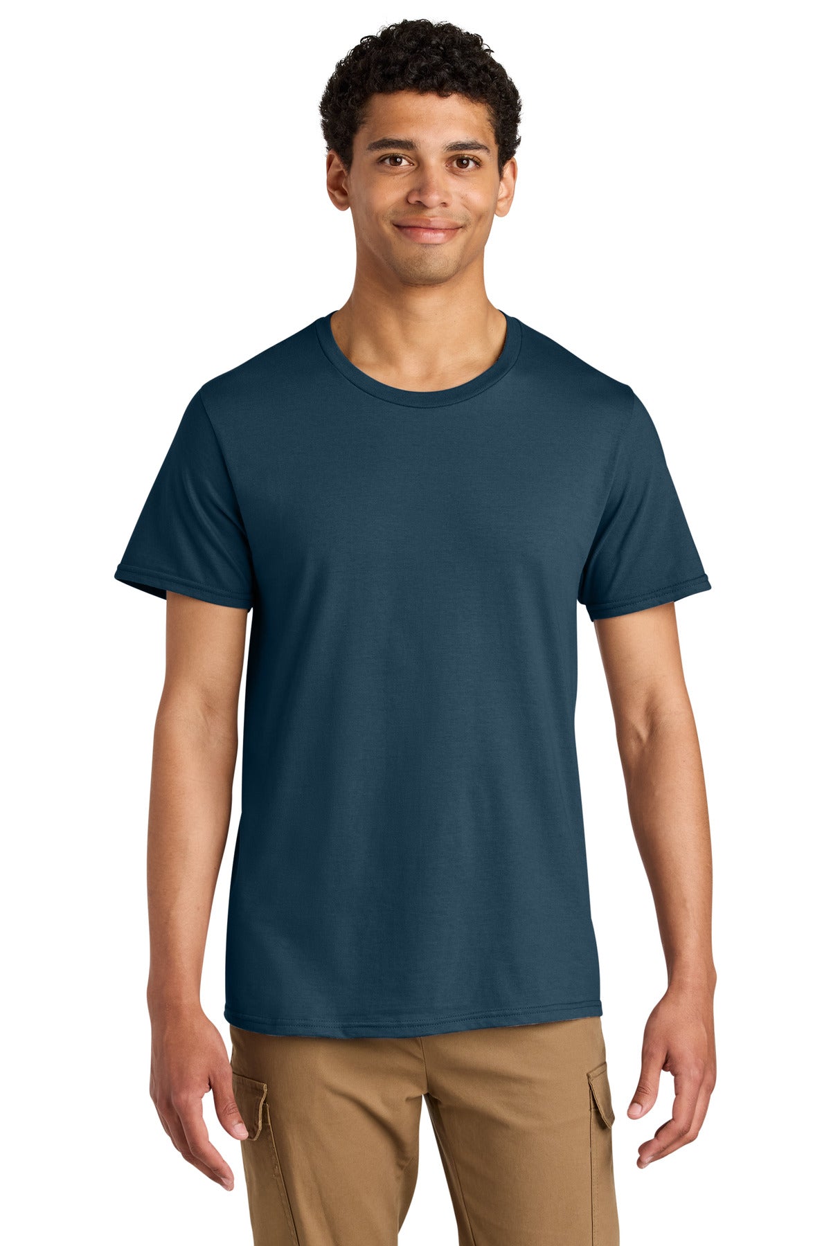 Jerzees Unisex Premium Combed Ring Spun Cotton Tee 570M in Washed Navy