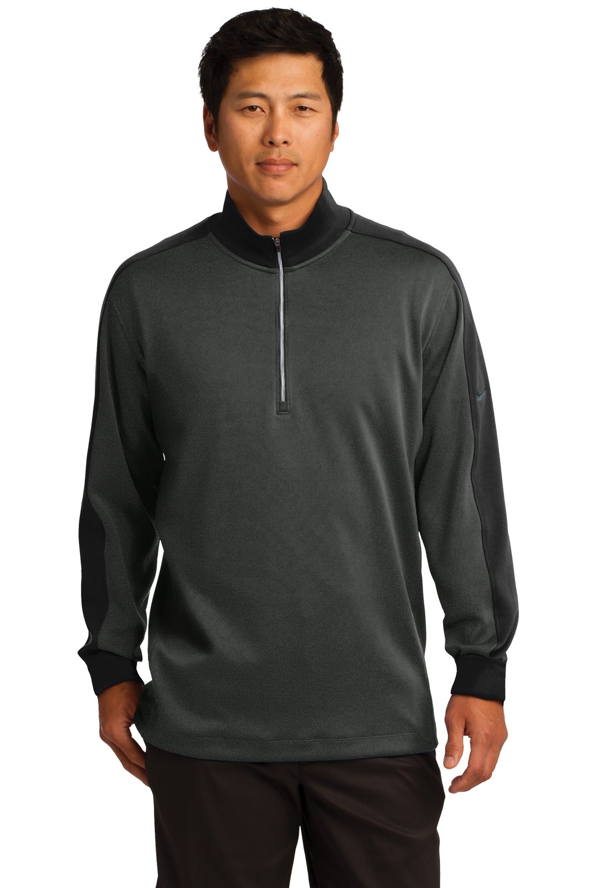 Nike Dri-FIT 1/2-Zip Cover-Up. 578673 in Anthracite Heather/ Black