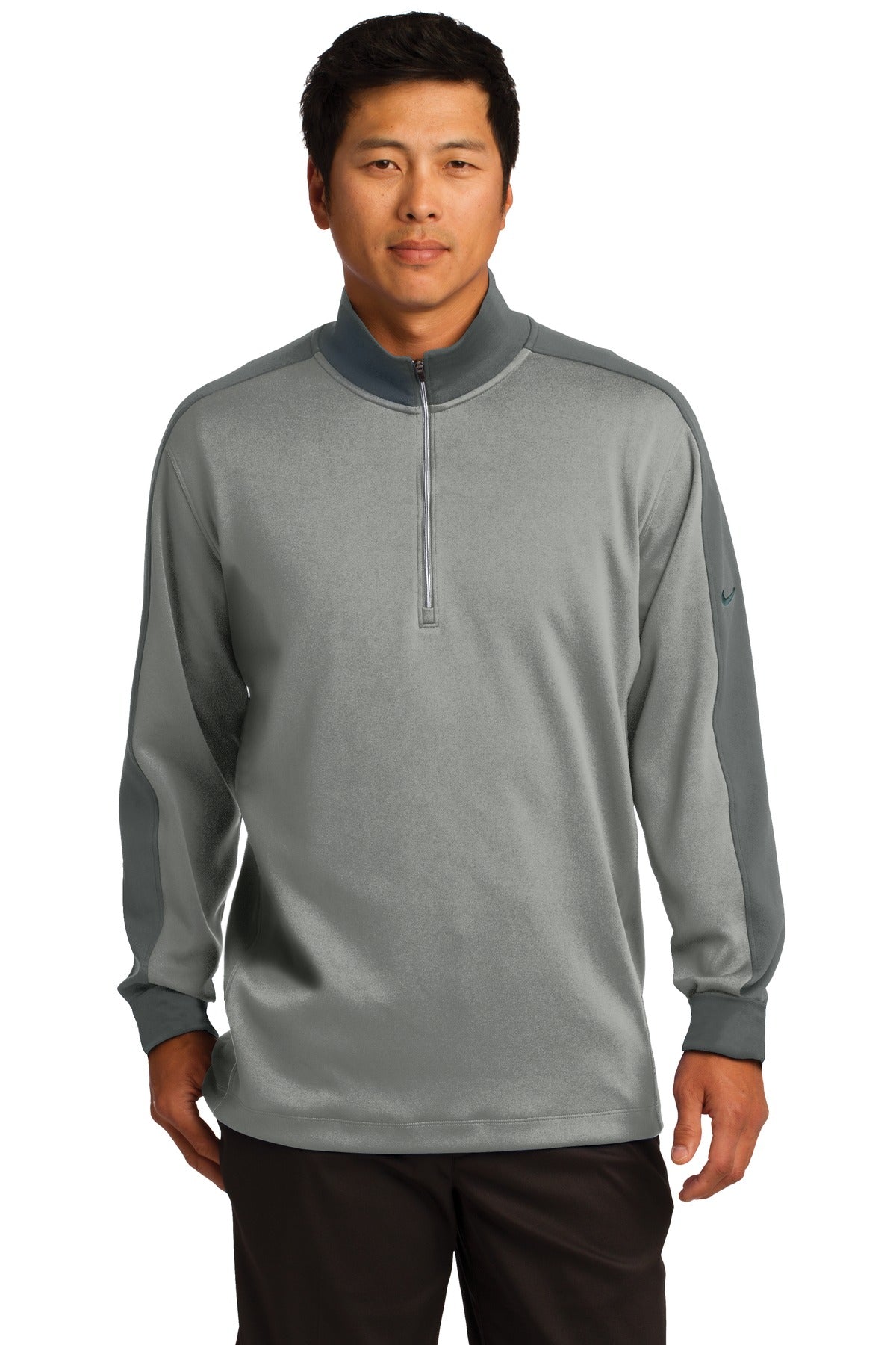Nike Dri-FIT 1/2-Zip Cover-Up. 578673 in Athletic Grey Heather/ Dark Grey