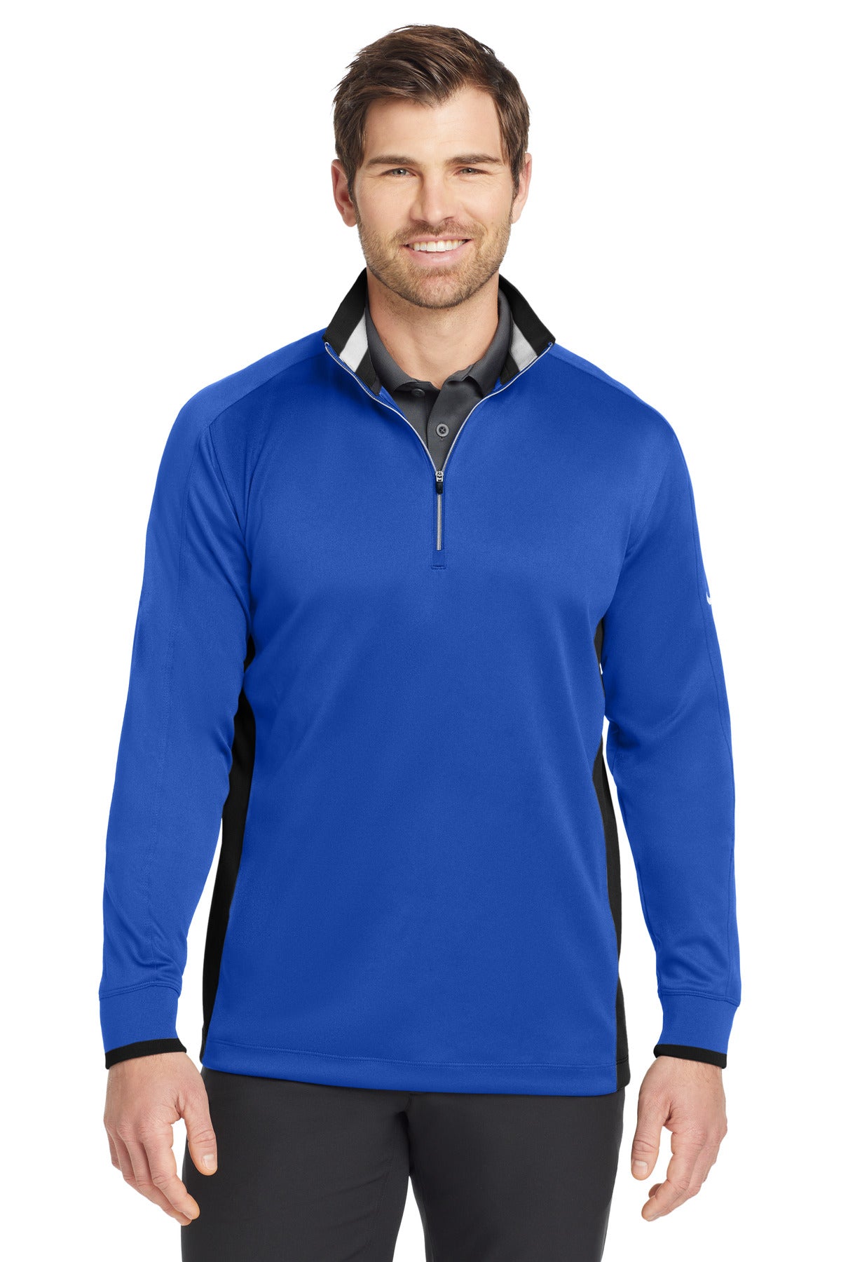 Nike Dri-FIT 1/2-Zip Cover-Up. 578673 in Game Royal/ Black/ White