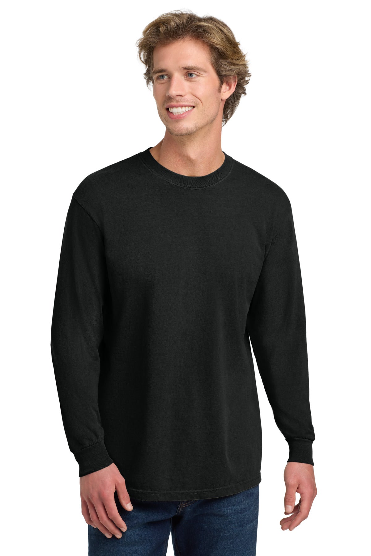 COMFORT COLORS  Heavyweight Ring Spun Long Sleeve Tee. 6014 in Black