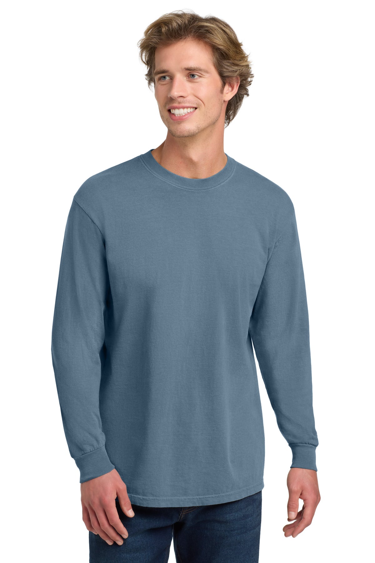 COMFORT COLORS  Heavyweight Ring Spun Long Sleeve Tee. 6014 in Blue Jean