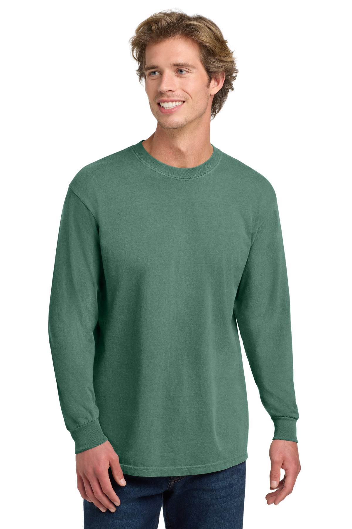 COMFORT COLORS  Heavyweight Ring Spun Long Sleeve Tee. 6014 in Light Green