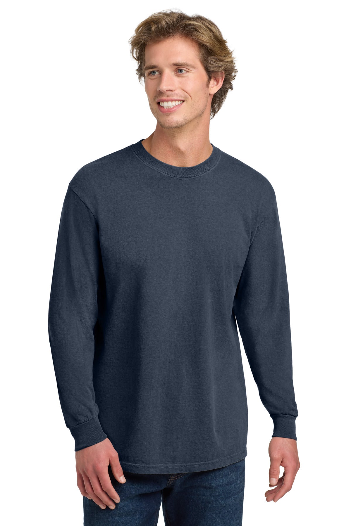 COMFORT COLORS  Heavyweight Ring Spun Long Sleeve Tee. 6014 in Navy