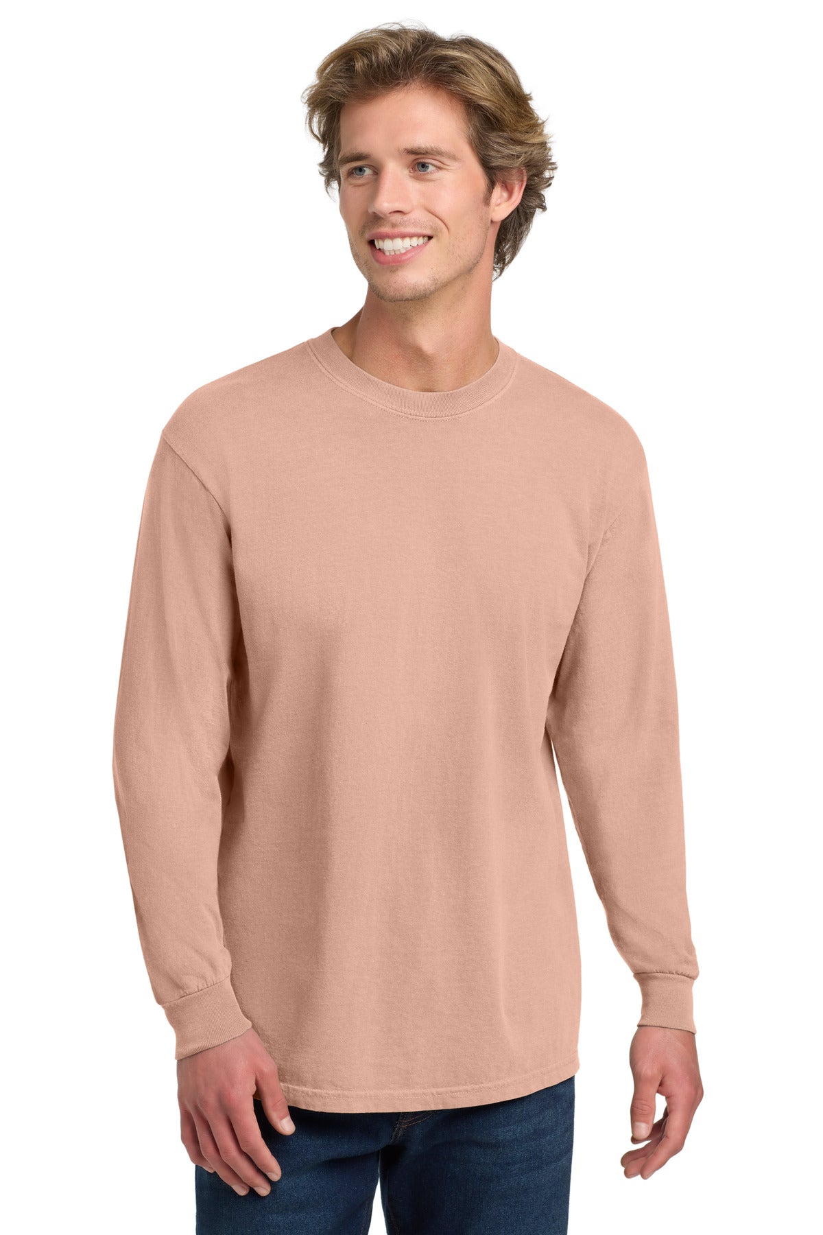 COMFORT COLORS  Heavyweight Ring Spun Long Sleeve Tee. 6014 in Peachy