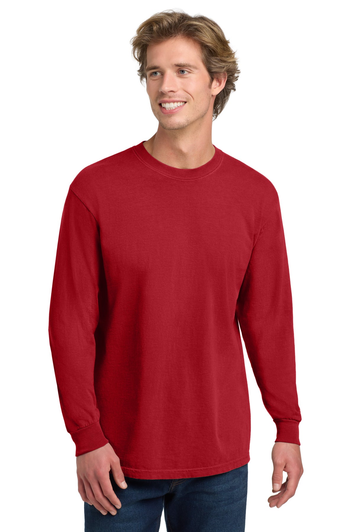 COMFORT COLORS  Heavyweight Ring Spun Long Sleeve Tee. 6014 in Red