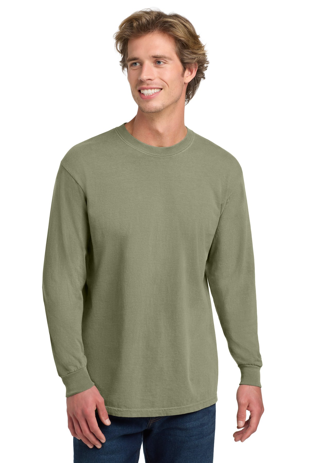 COMFORT COLORS  Heavyweight Ring Spun Long Sleeve Tee. 6014 in Sandstone