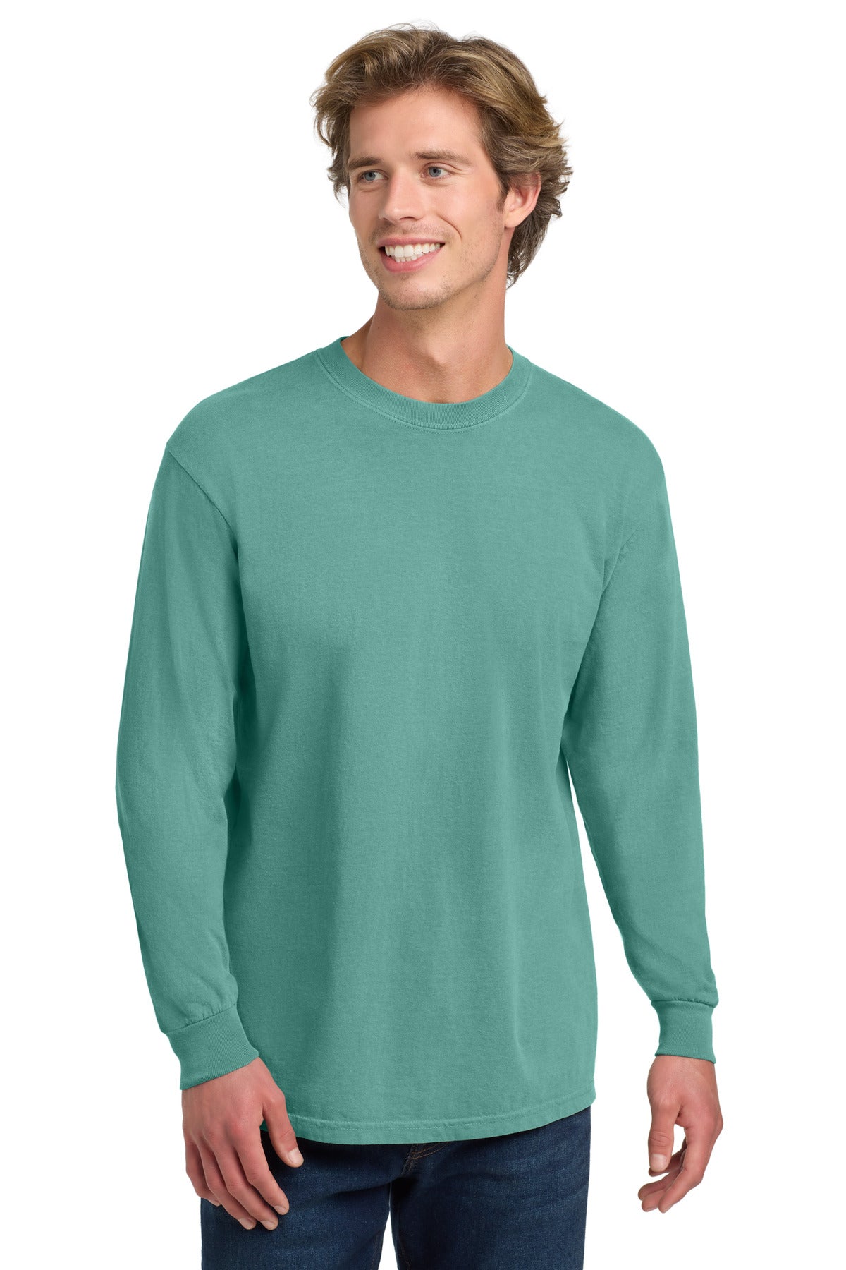COMFORT COLORS  Heavyweight Ring Spun Long Sleeve Tee. 6014 in Seafoam