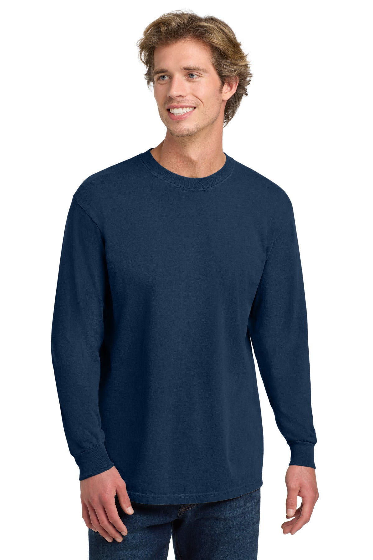 COMFORT COLORS  Heavyweight Ring Spun Long Sleeve Tee. 6014 in True Navy