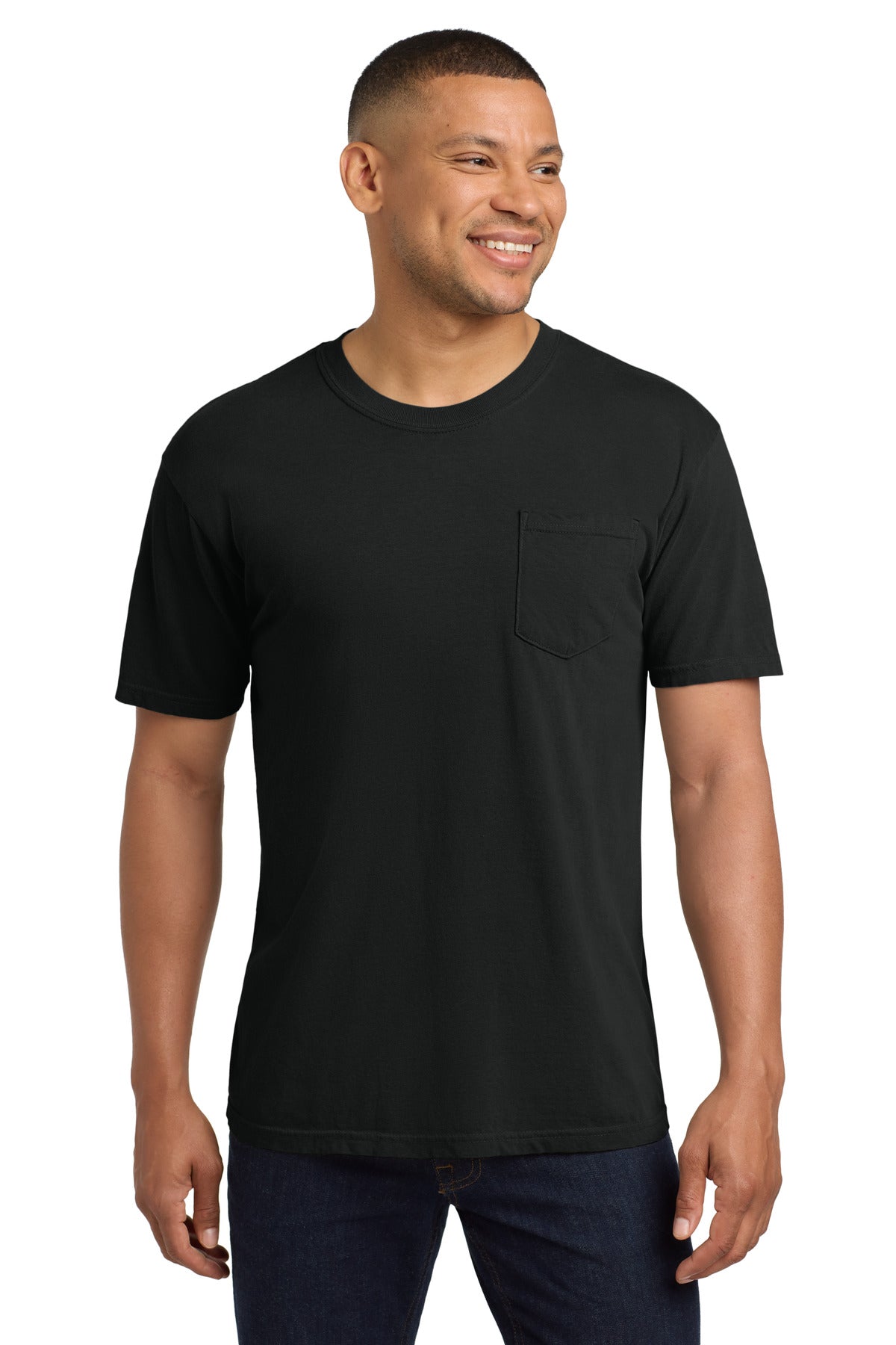 COMFORT COLORS  Heavyweight Ring Spun Pocket Tee. 6030 in Black