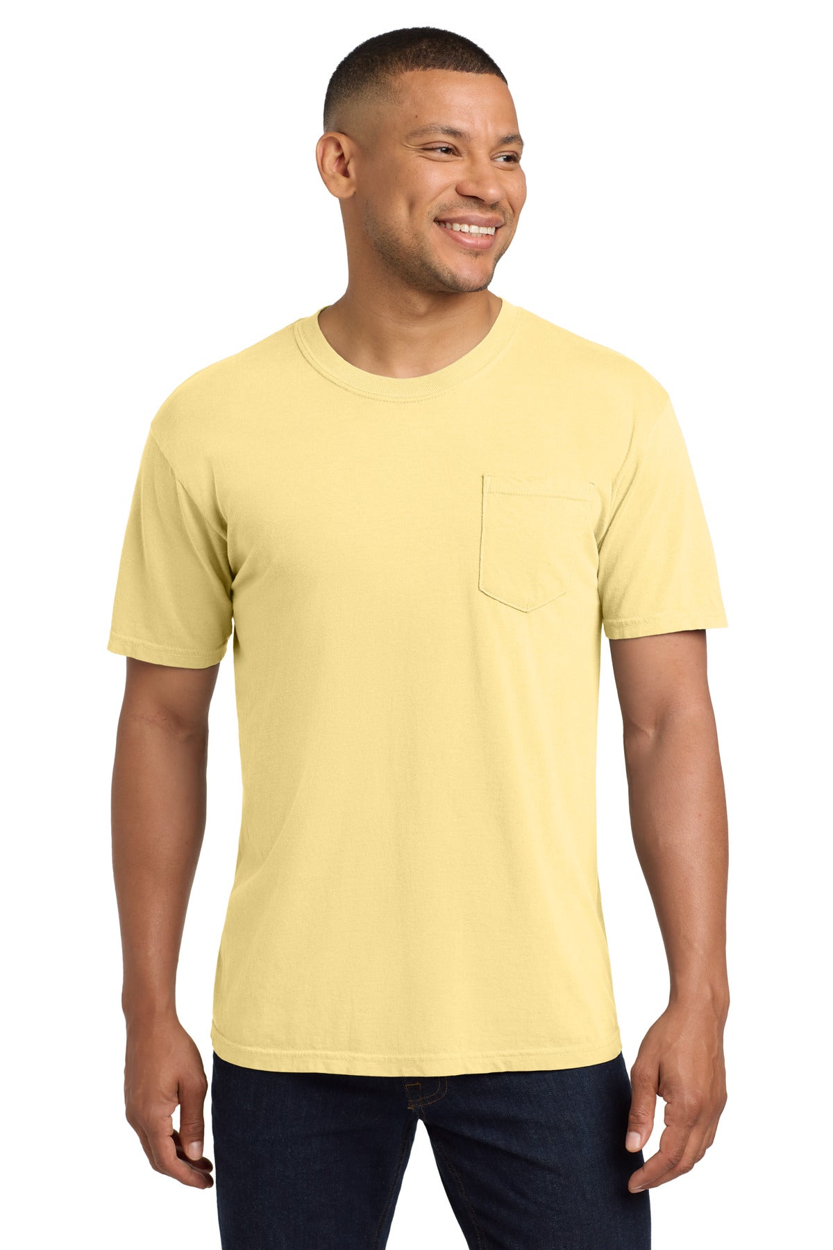 COMFORT COLORS  Heavyweight Ring Spun Pocket Tee. 6030 in Butter