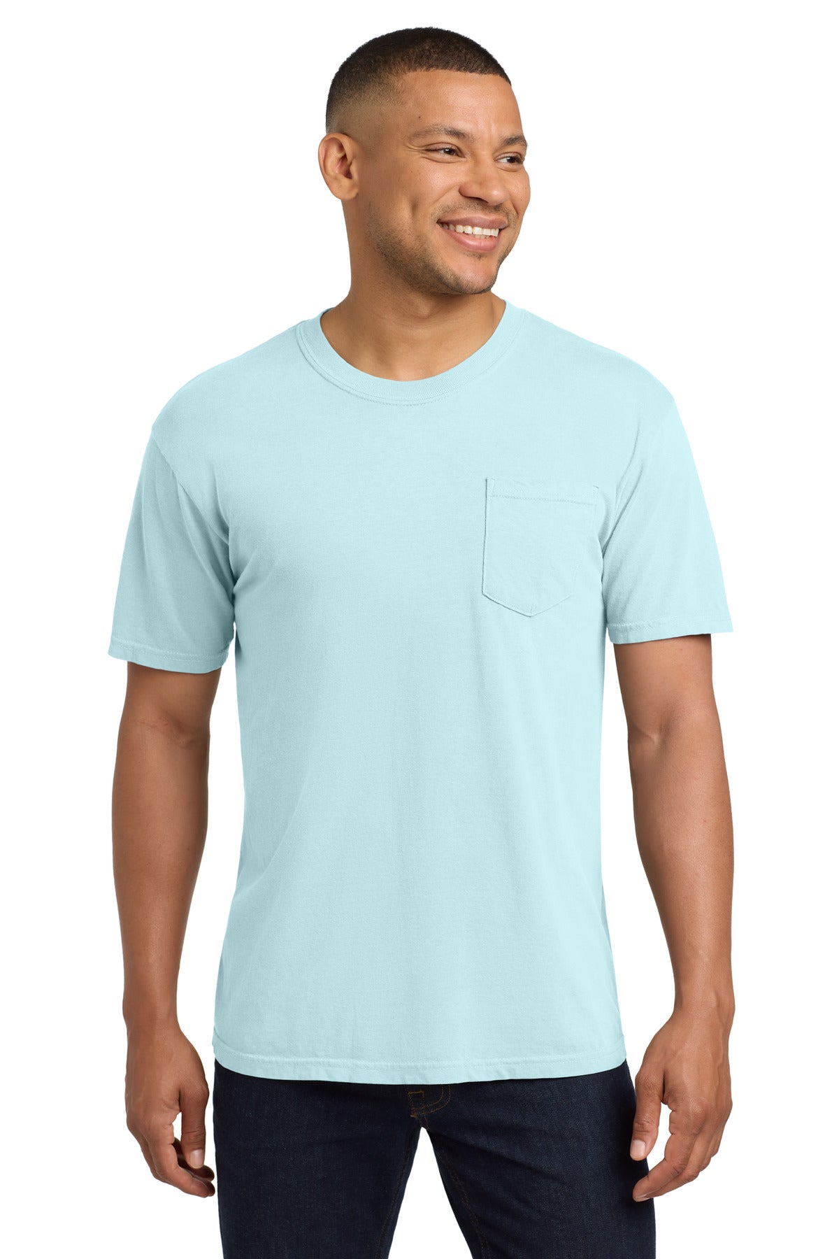 COMFORT COLORS  Heavyweight Ring Spun Pocket Tee. 6030 in Chambray
