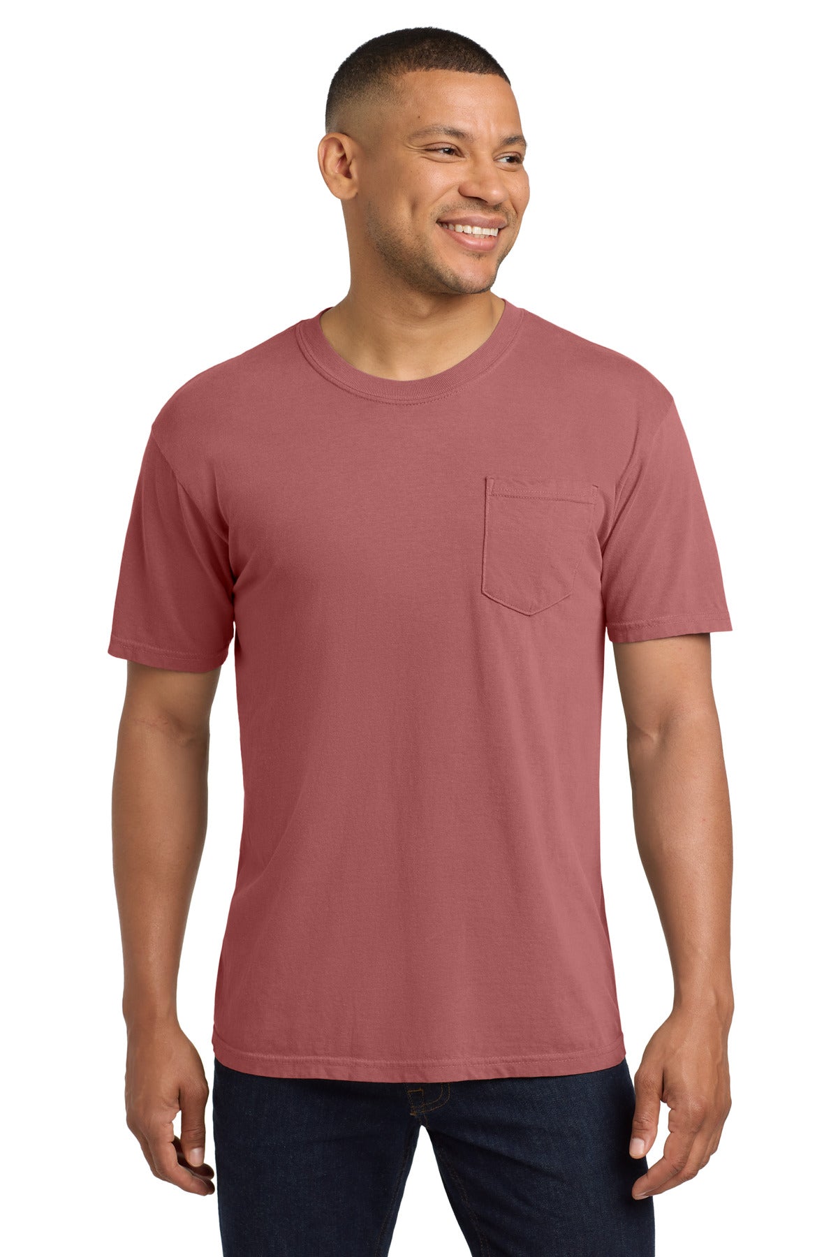 COMFORT COLORS  Heavyweight Ring Spun Pocket Tee. 6030 in Crimson
