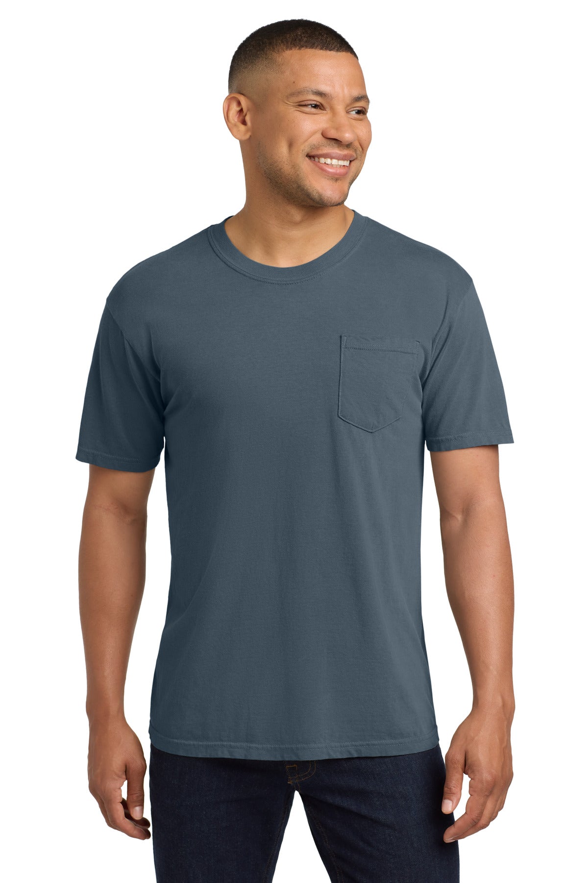 COMFORT COLORS  Heavyweight Ring Spun Pocket Tee. 6030 in Denim