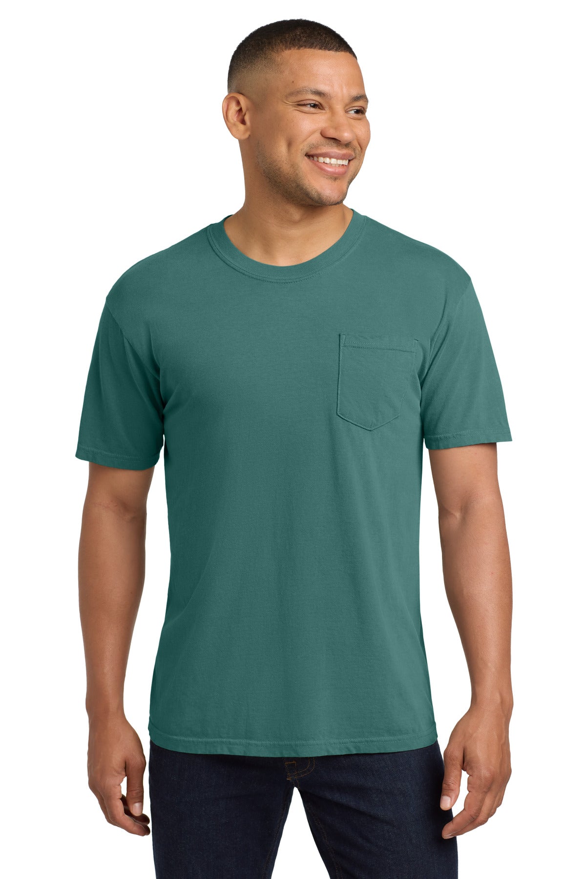 COMFORT COLORS  Heavyweight Ring Spun Pocket Tee. 6030 in Emerald