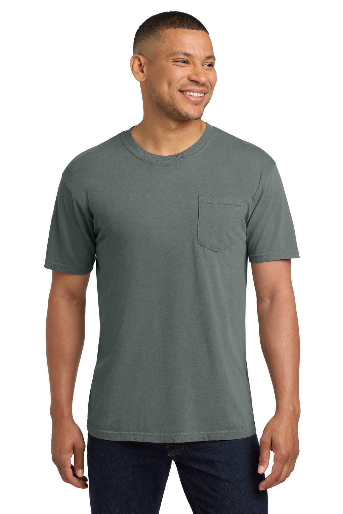 COMFORT COLORS  Heavyweight Ring Spun Pocket Tee. 6030 in Grey