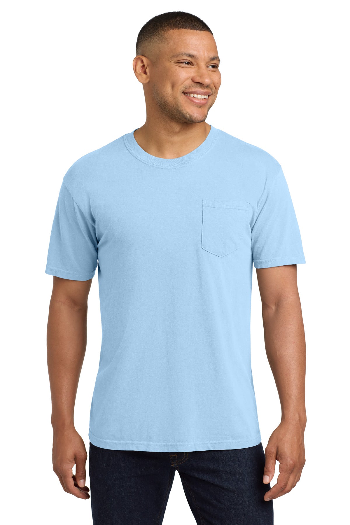 COMFORT COLORS  Heavyweight Ring Spun Pocket Tee. 6030 in Hydrangea
