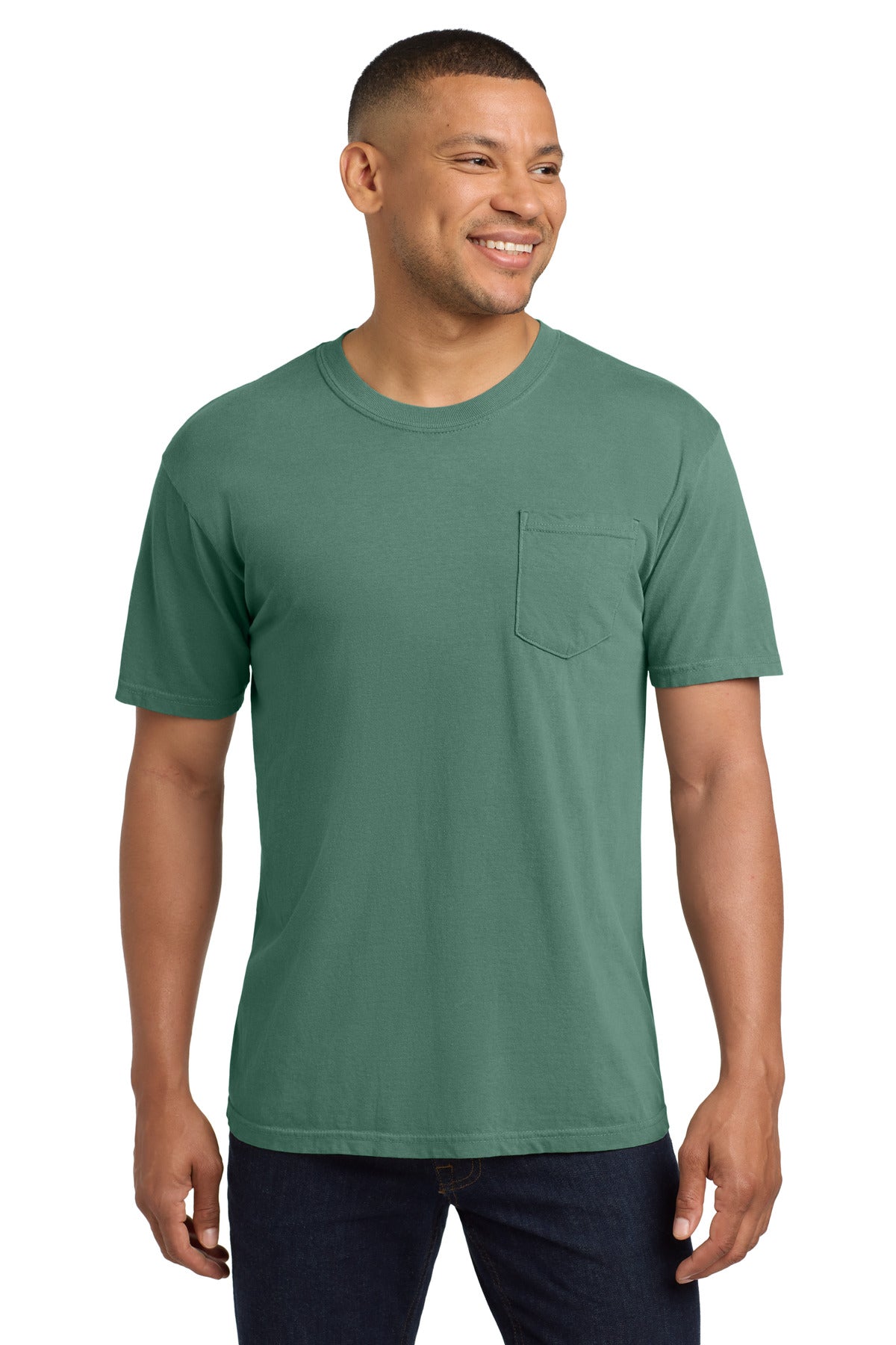 COMFORT COLORS  Heavyweight Ring Spun Pocket Tee. 6030 in Light Green
