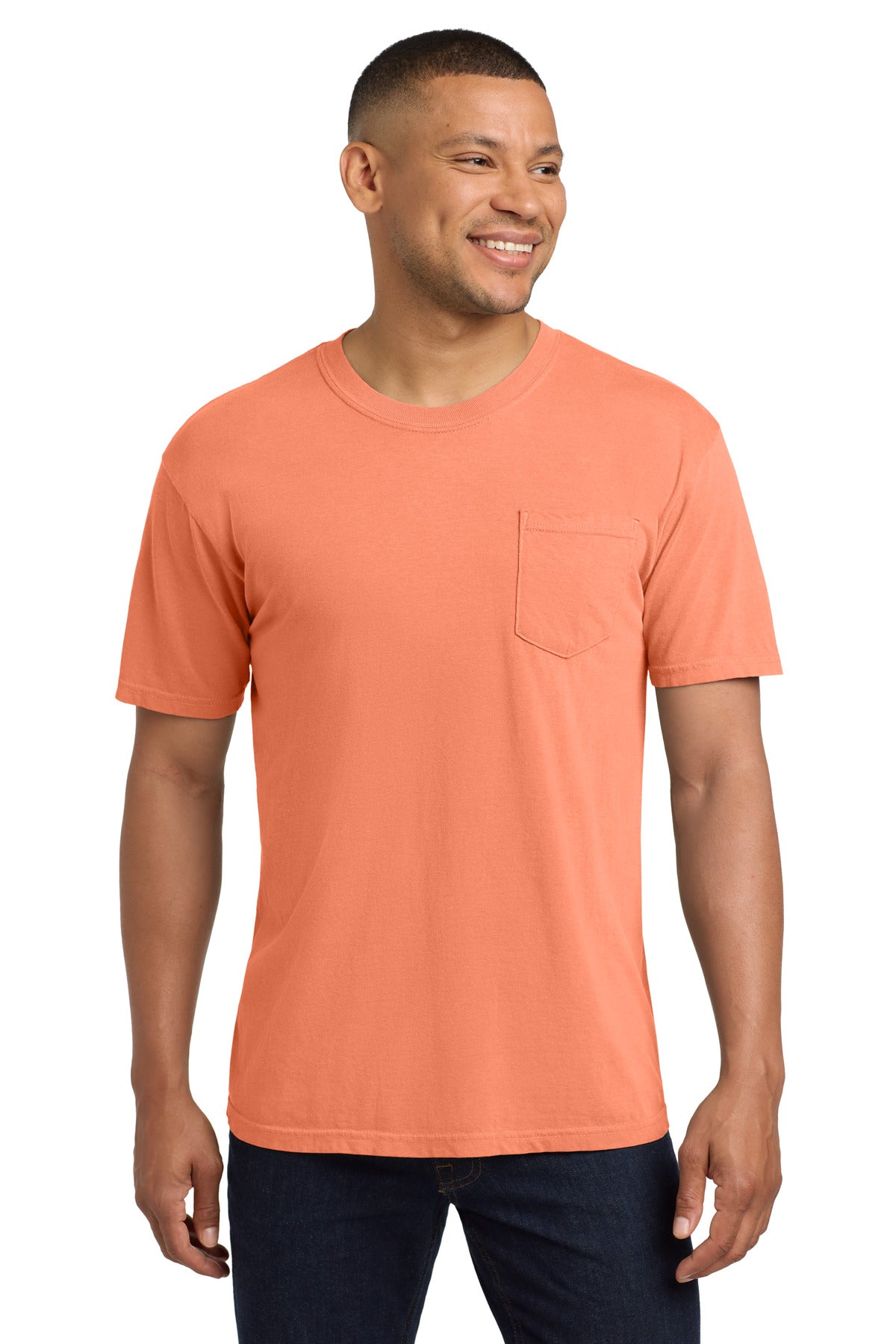 COMFORT COLORS  Heavyweight Ring Spun Pocket Tee. 6030 in Melon