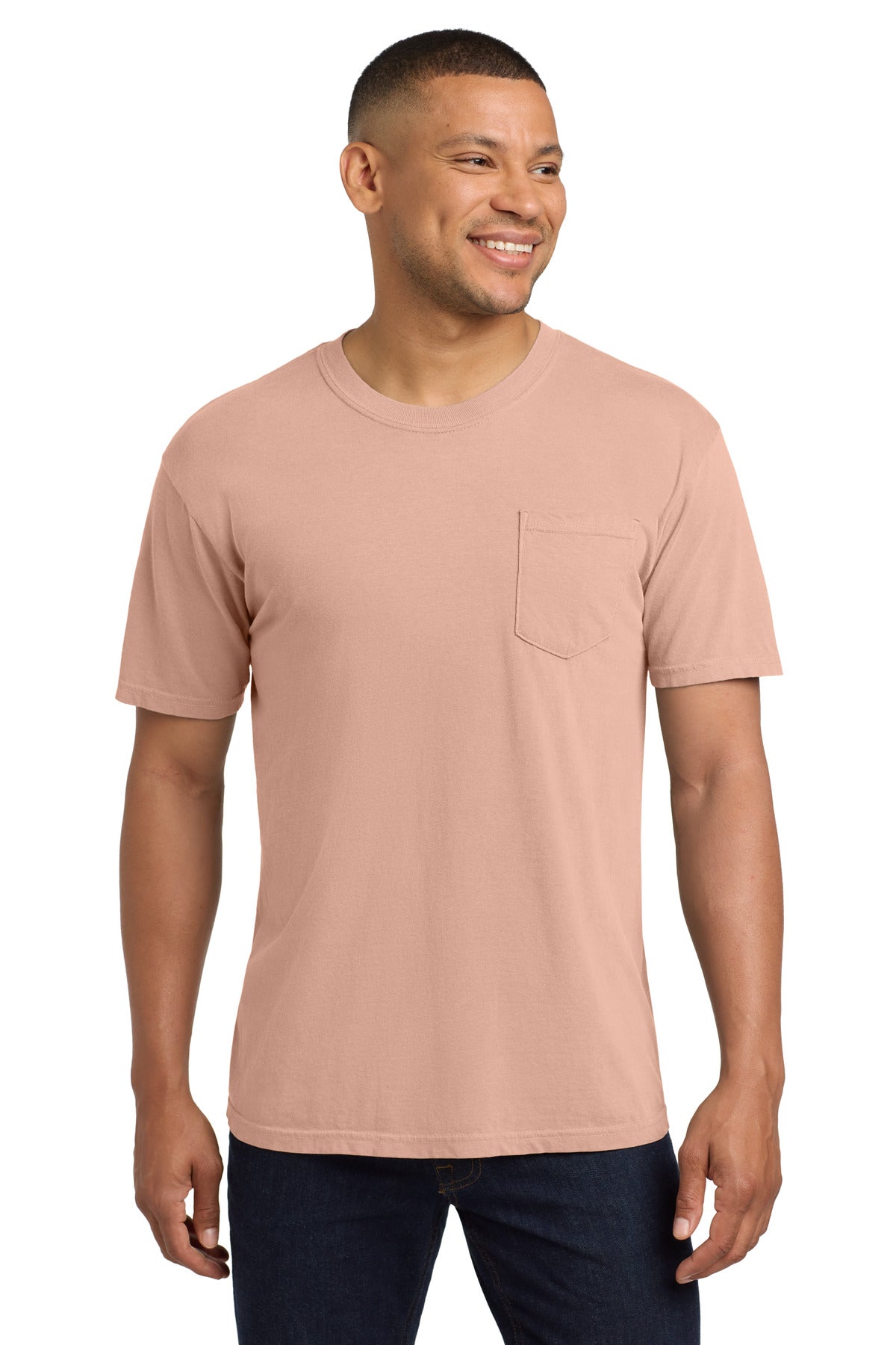 COMFORT COLORS  Heavyweight Ring Spun Pocket Tee. 6030 in Peachy