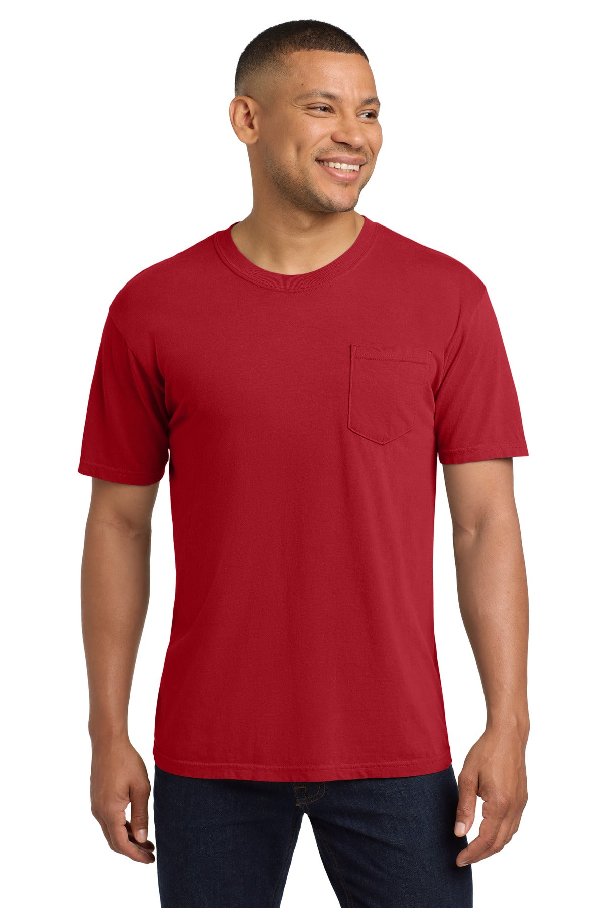 COMFORT COLORS  Heavyweight Ring Spun Pocket Tee. 6030 in Red