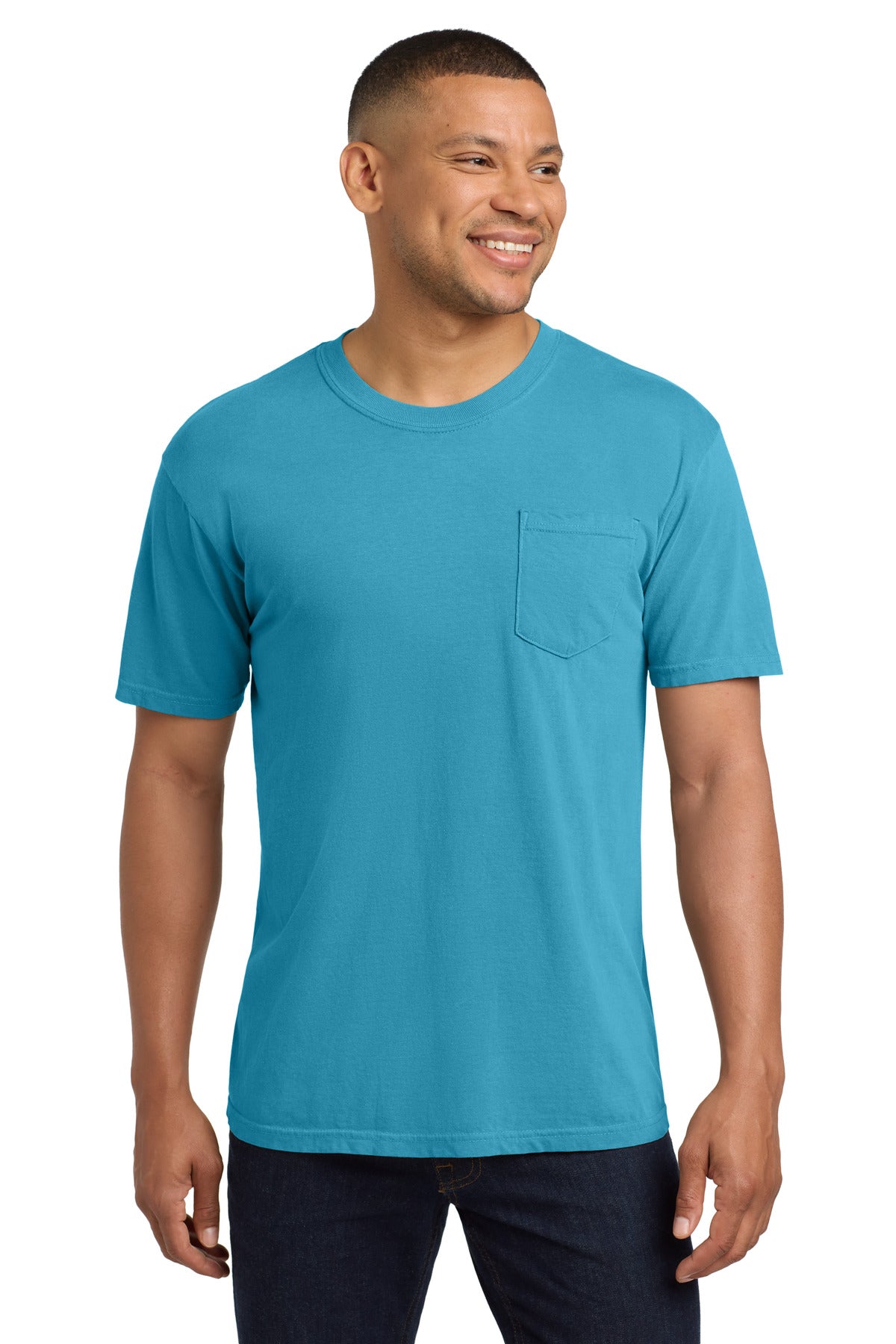 COMFORT COLORS  Heavyweight Ring Spun Pocket Tee. 6030 in Sapphire
