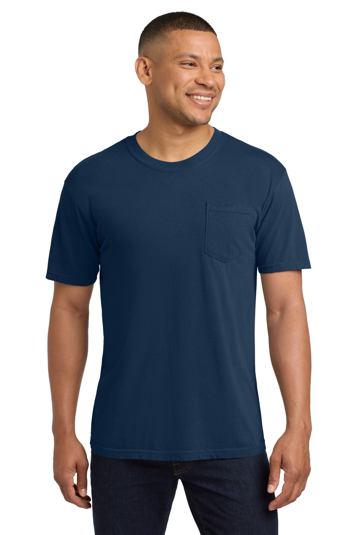 COMFORT COLORS  Heavyweight Ring Spun Pocket Tee. 6030 in True Navy