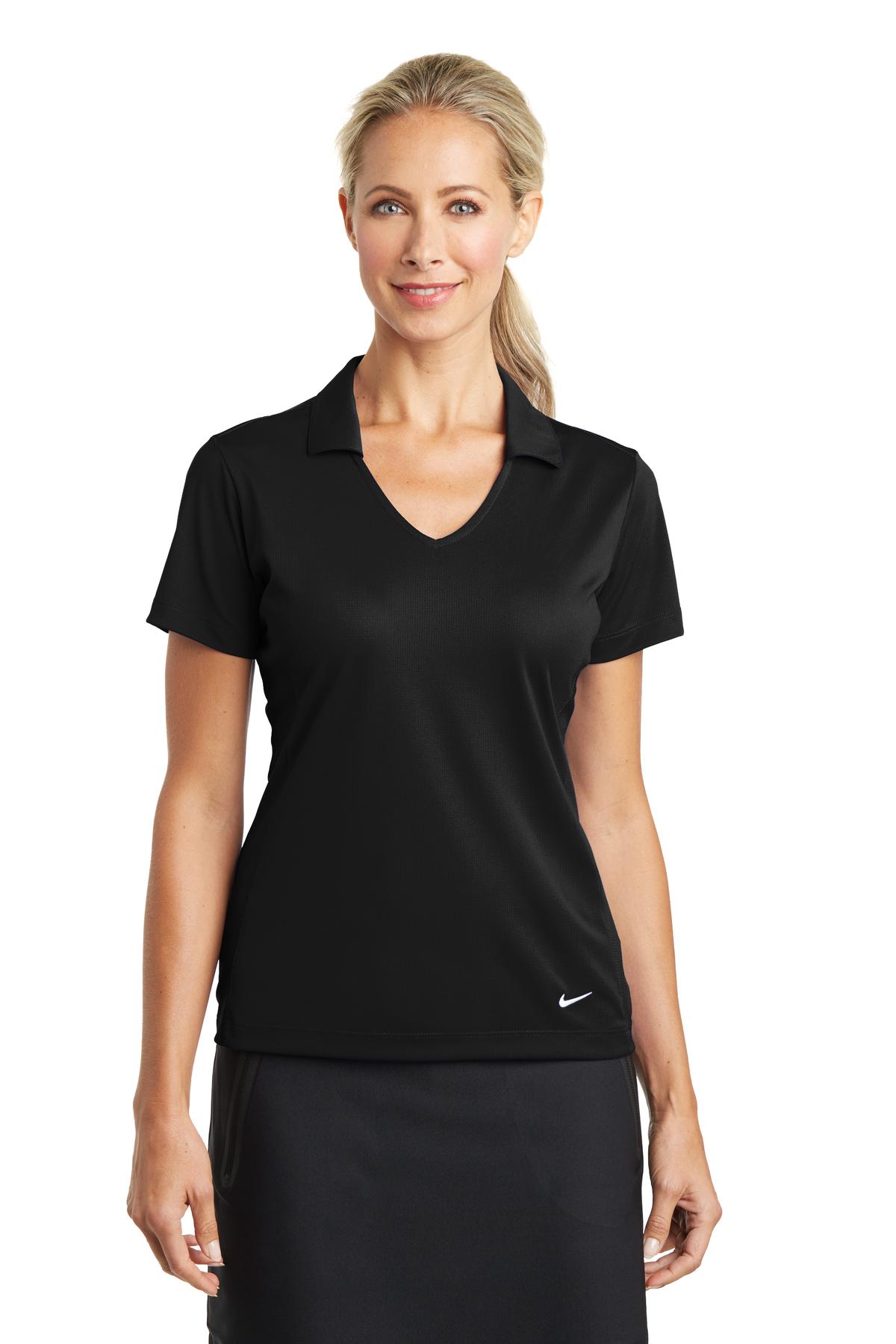 Nike Women's Dri-FIT Vertical Mesh Polo. 637165 in Black