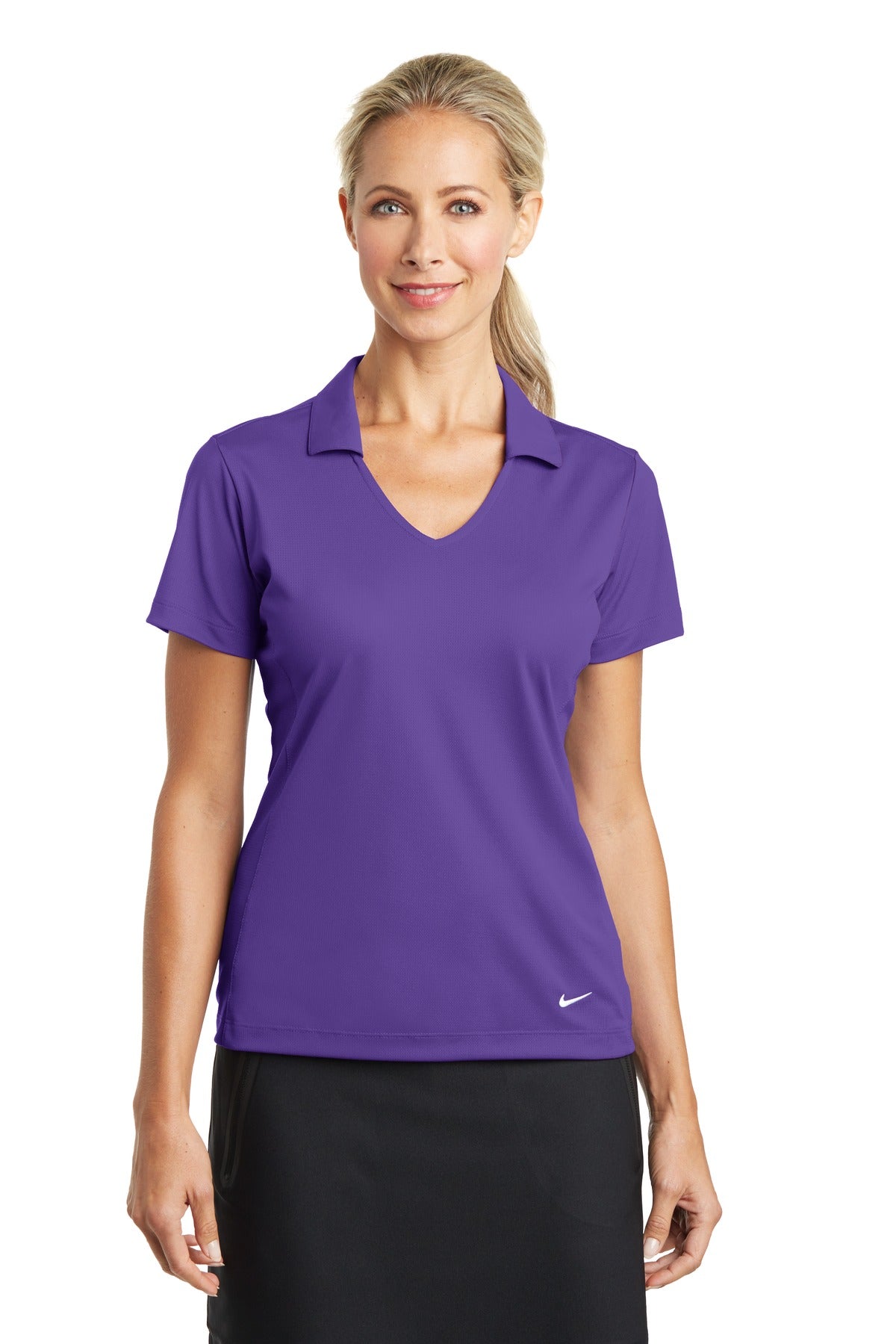 Nike Women's Dri-FIT Vertical Mesh Polo. 637165 in Court Purple