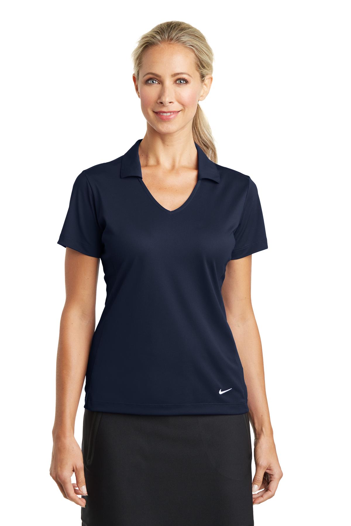 Nike Women's Dri-FIT Vertical Mesh Polo. 637165 in Marine