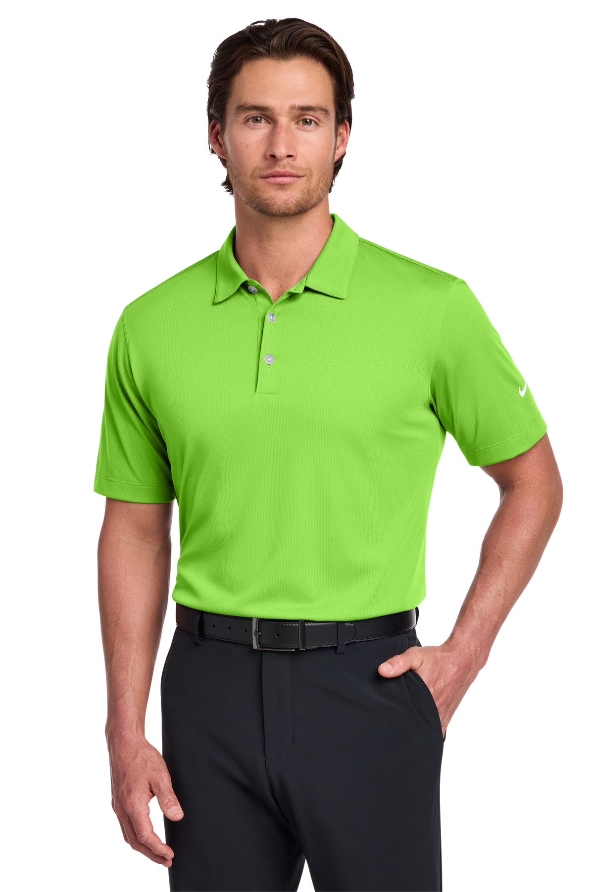 Nike Dri-FIT Vertical Mesh Polo. 637167 in Action Green