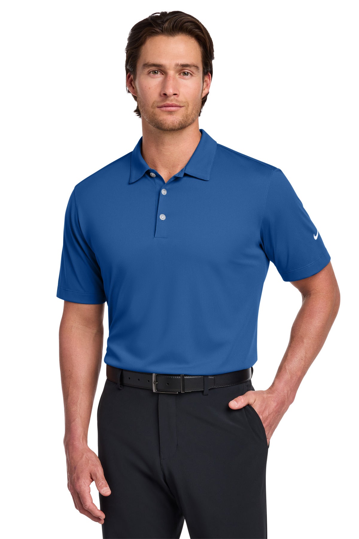 Nike Dri-FIT Vertical Mesh Polo. 637167 in Gym Blue