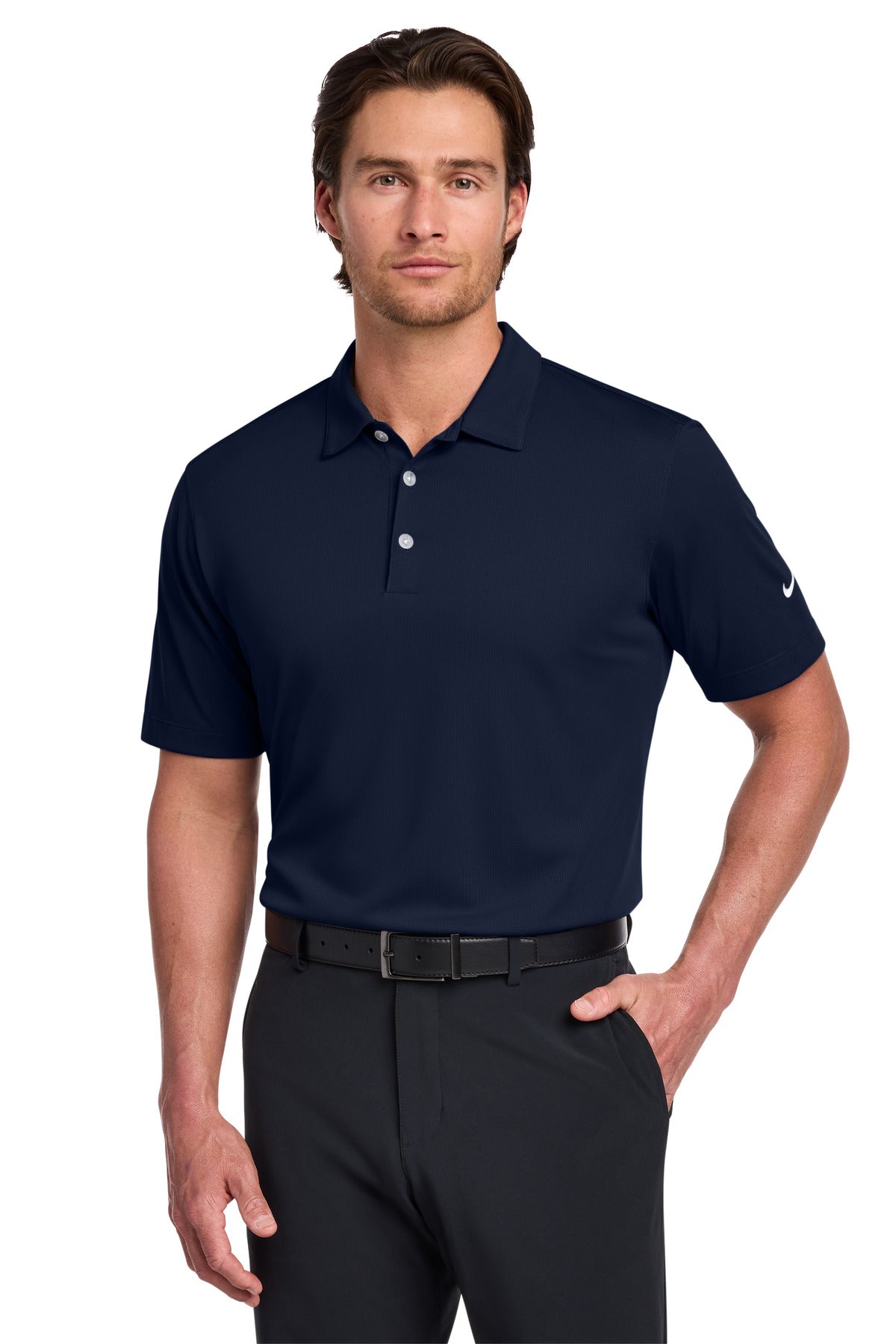 Nike Dri-FIT Vertical Mesh Polo. 637167 in Marine