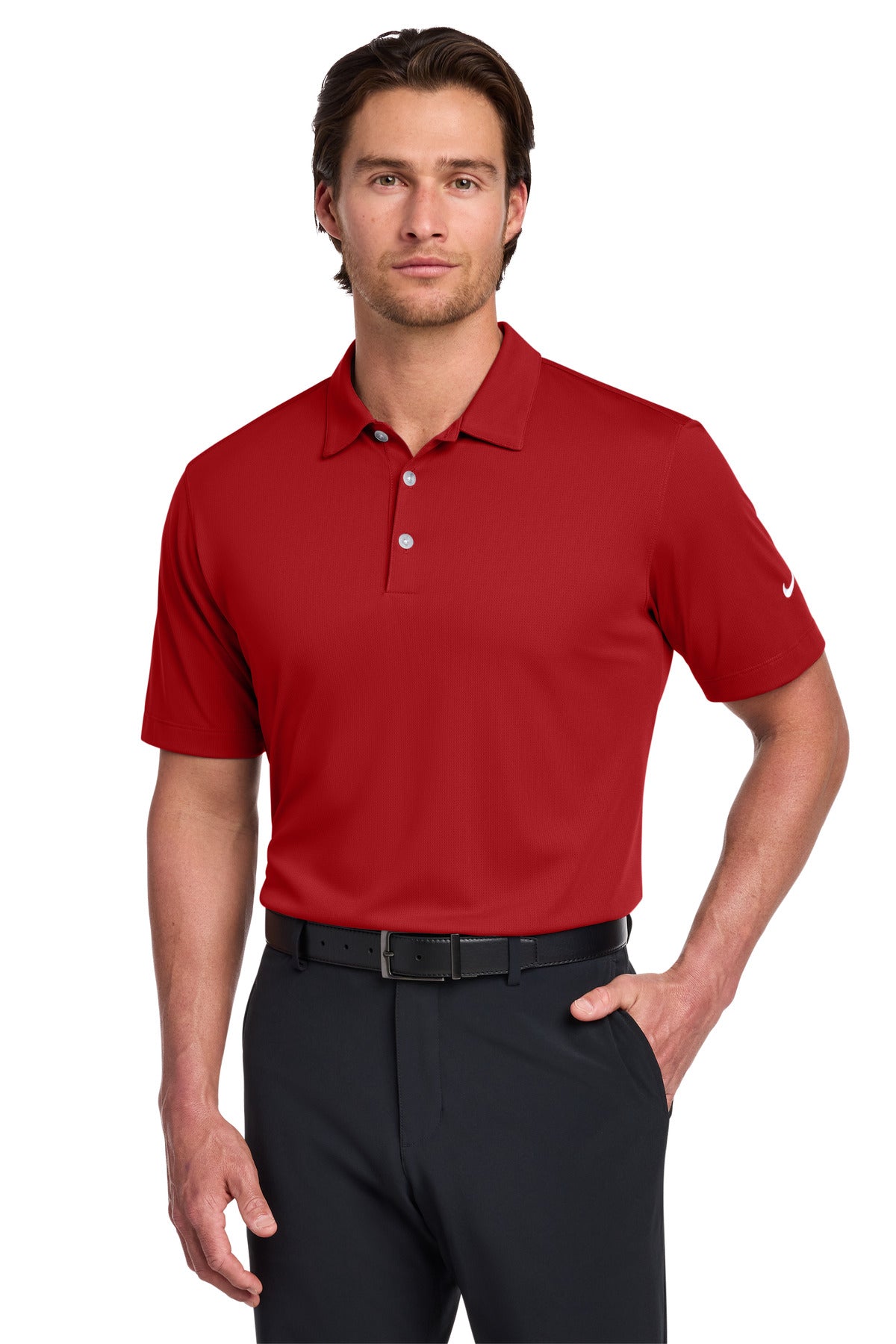 Nike Dri-FIT Vertical Mesh Polo. 637167 in University Red