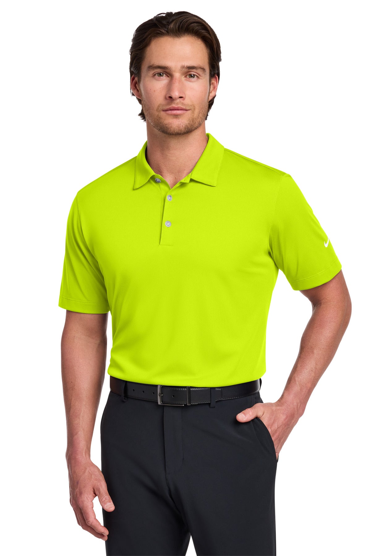 Nike Dri-FIT Vertical Mesh Polo. 637167 in Volt
